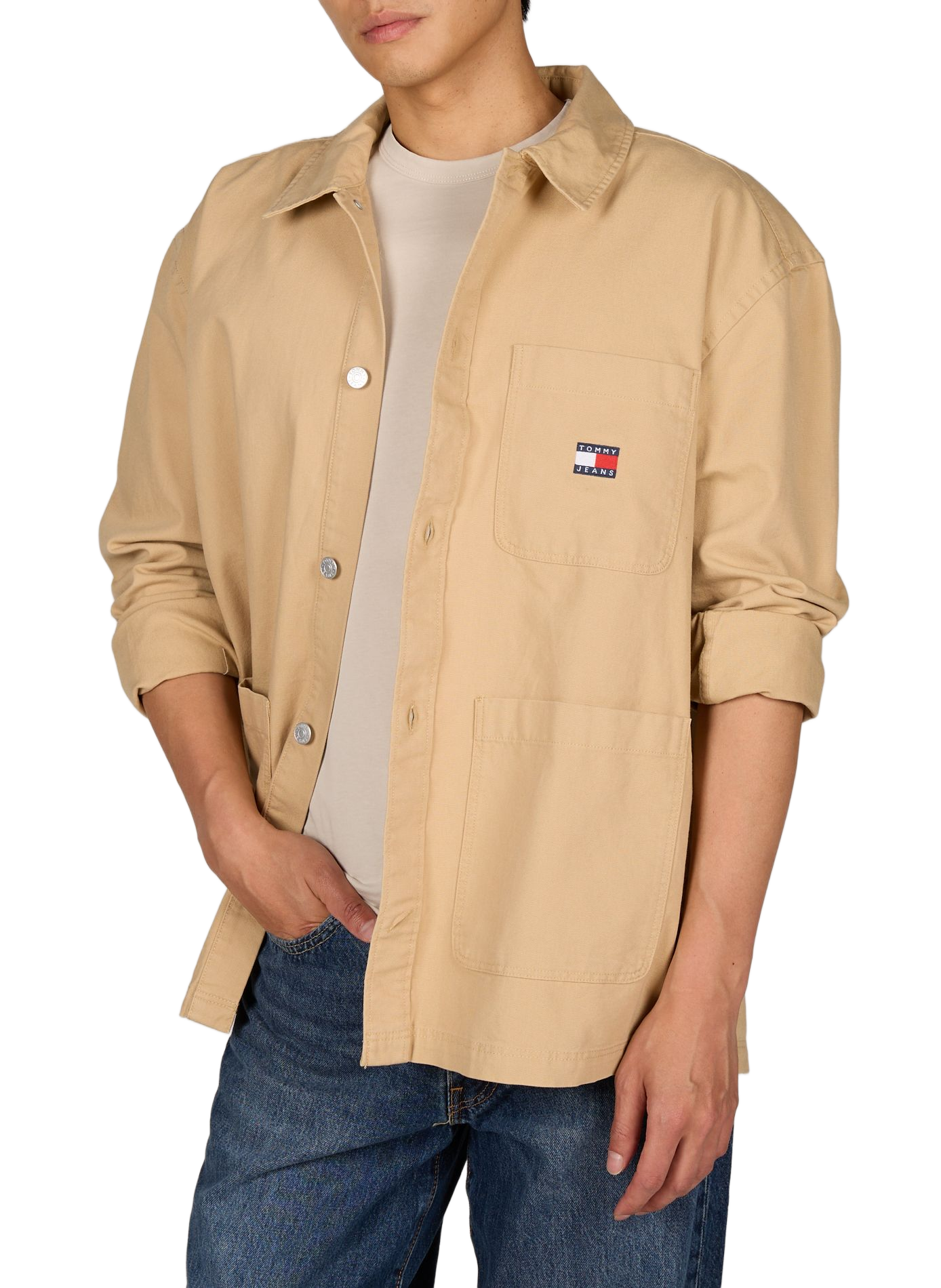 Katoenen overhemdjasje TOMMY HILFIGER Bruin
