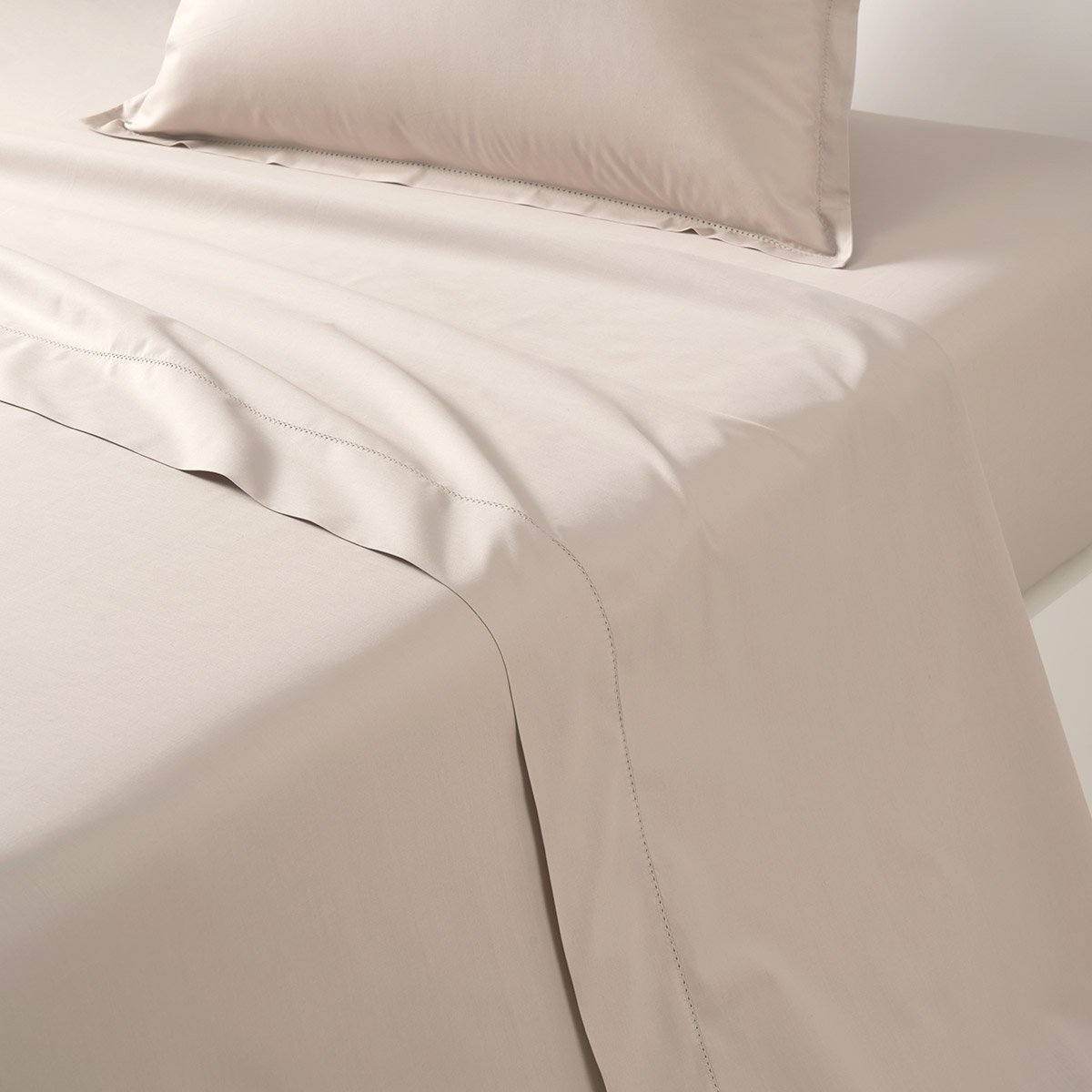 Drap plat en percale de coton, alcove DESFORGES Gris