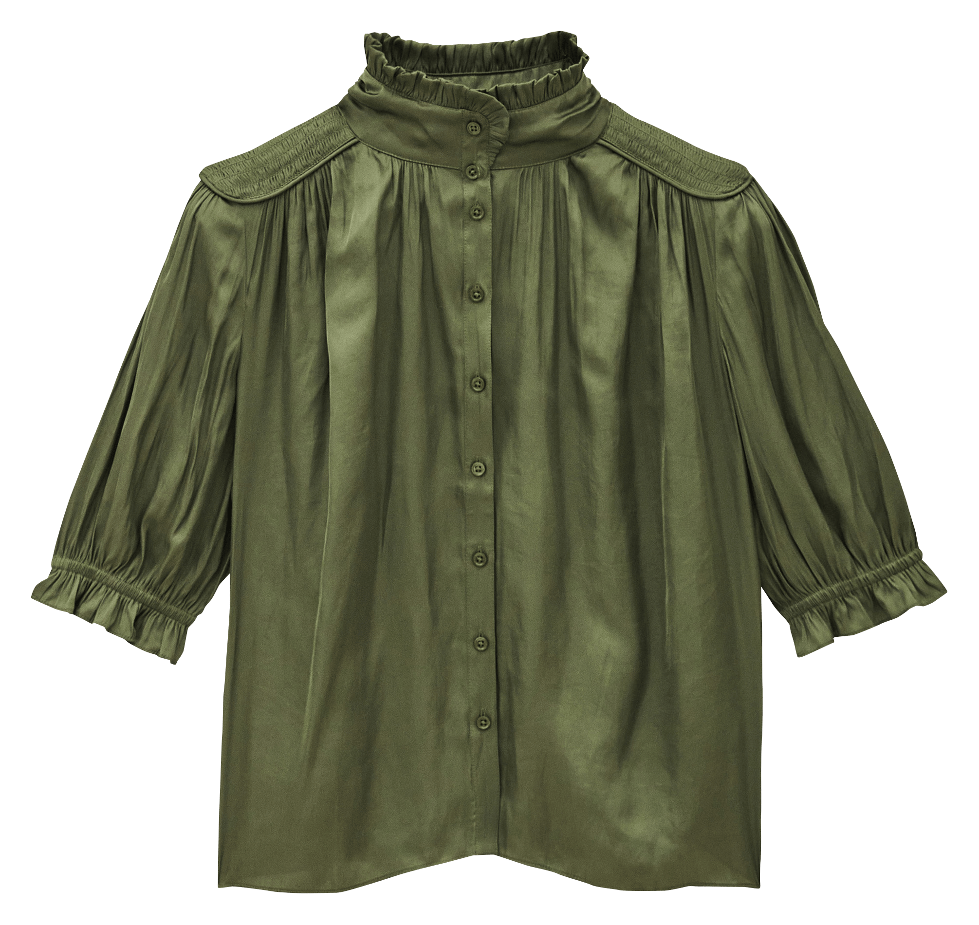 Chemise droit col montant unie camila BA&SH Kaki