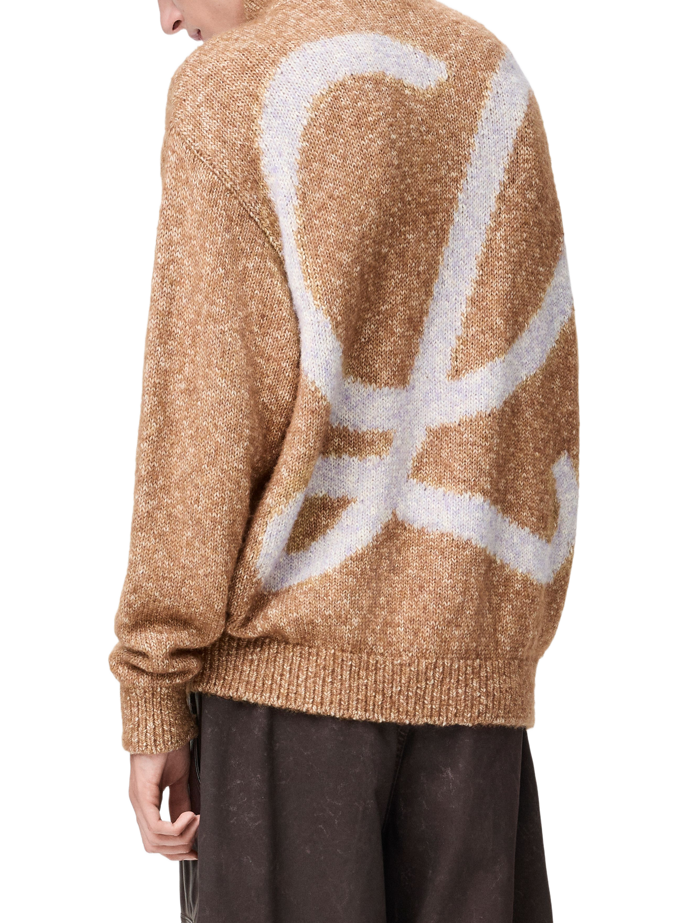 Gestreifter Cardigan aus Baumwolle, Leinen und Wolle LOEWE Beige