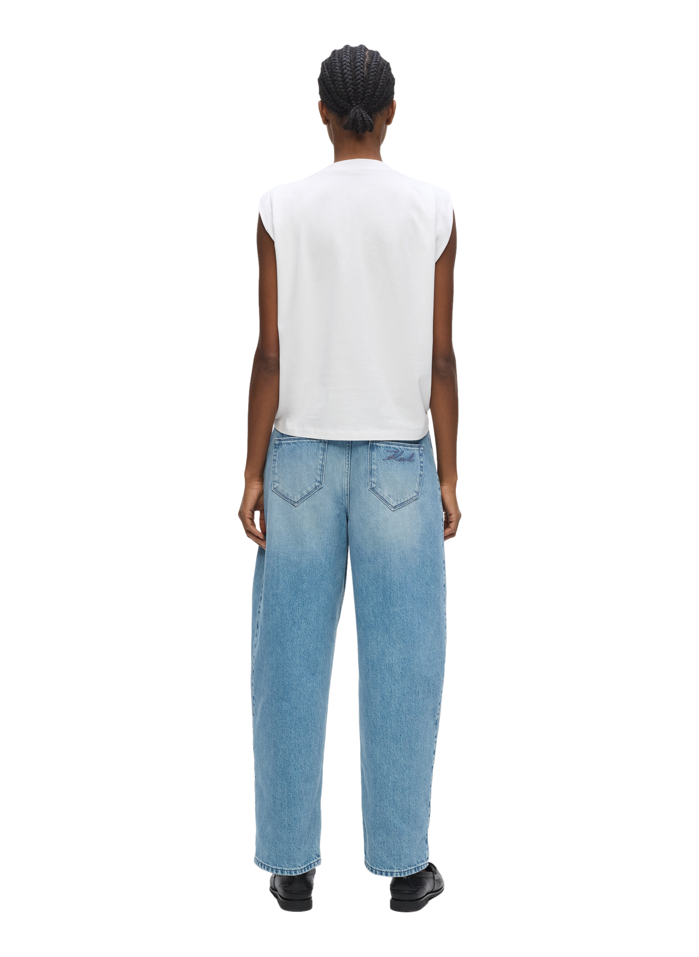 Wide cotton jeans KARL LAGERFELD Blue