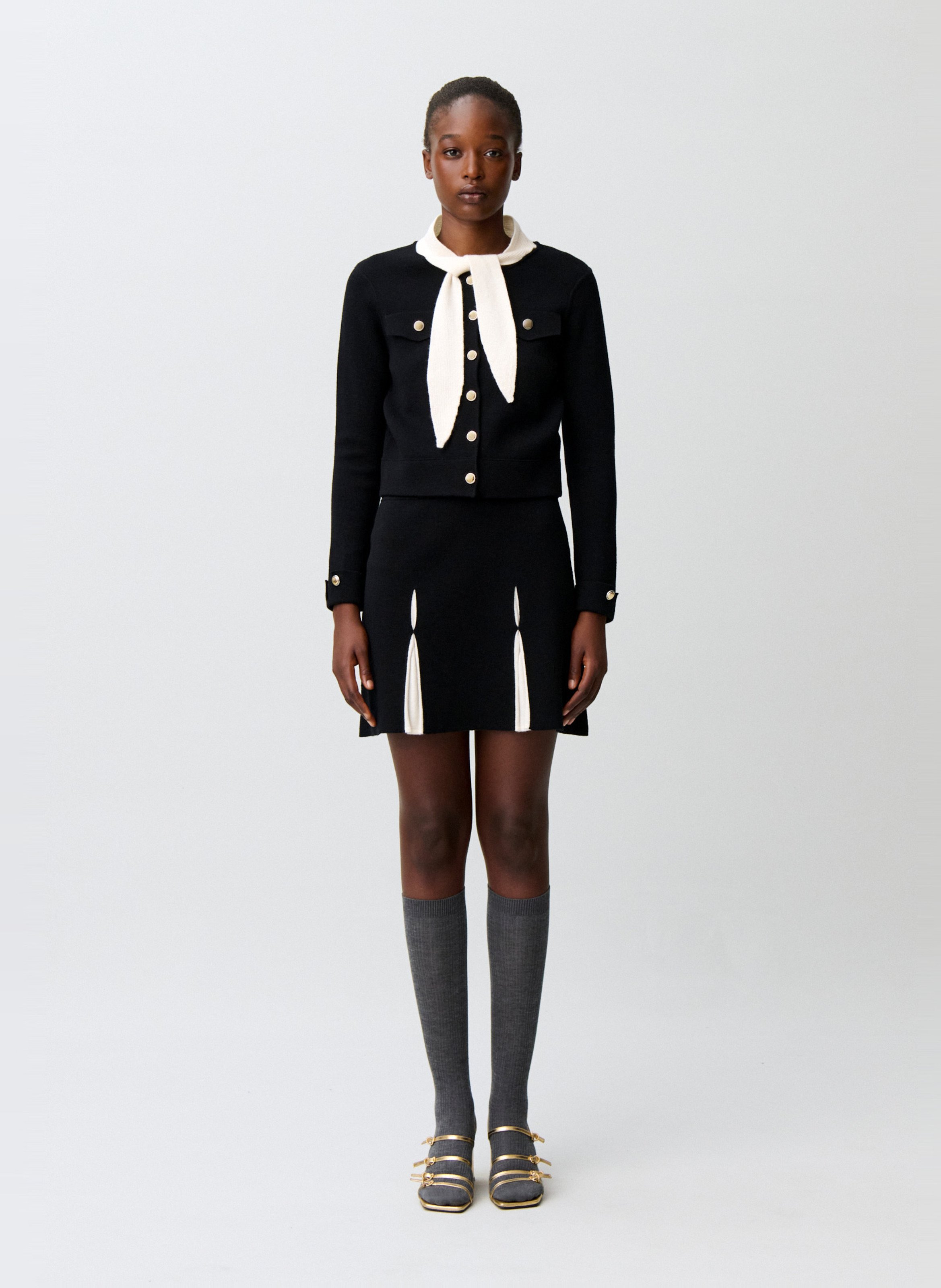 Jupe courte en laine et coton CLAUDIE PIERLOT Multicolore