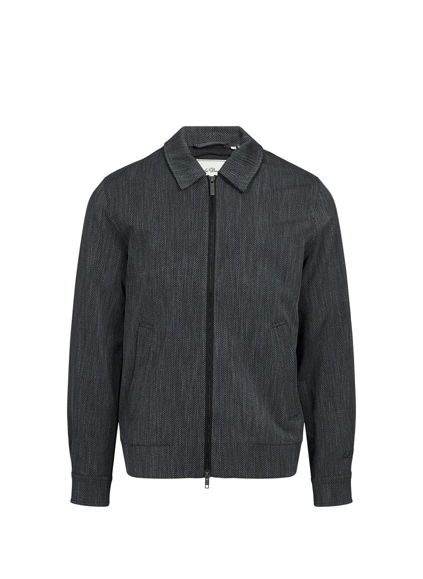 Herringbone Chevron Pattern Jacket LES DEUX Black