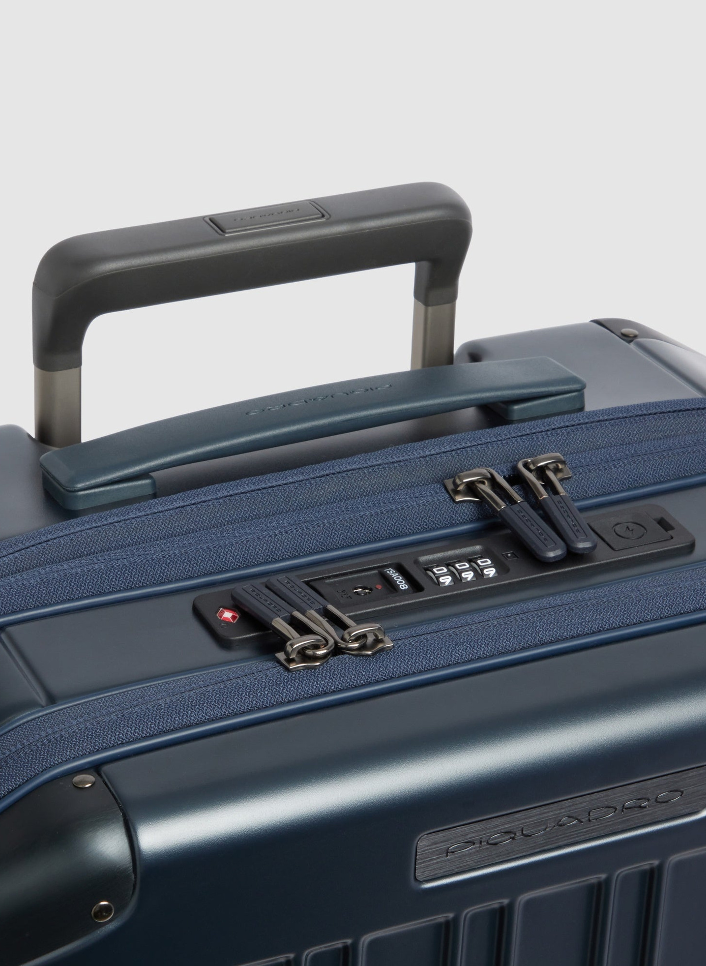 Valise cabine pour ordinateur avec deux ouvertures PIQUADRO Bleu