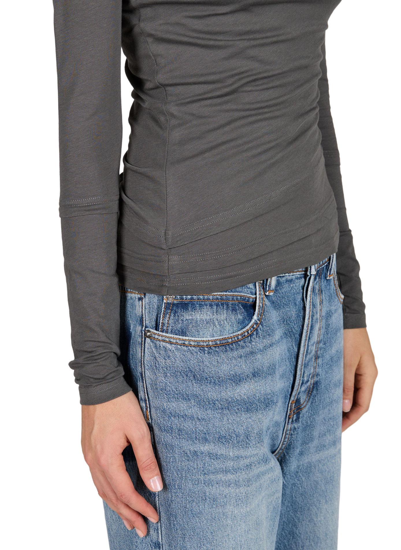 Recht T-shirt met gelaagd effect ALEXANDER WANG Grijs