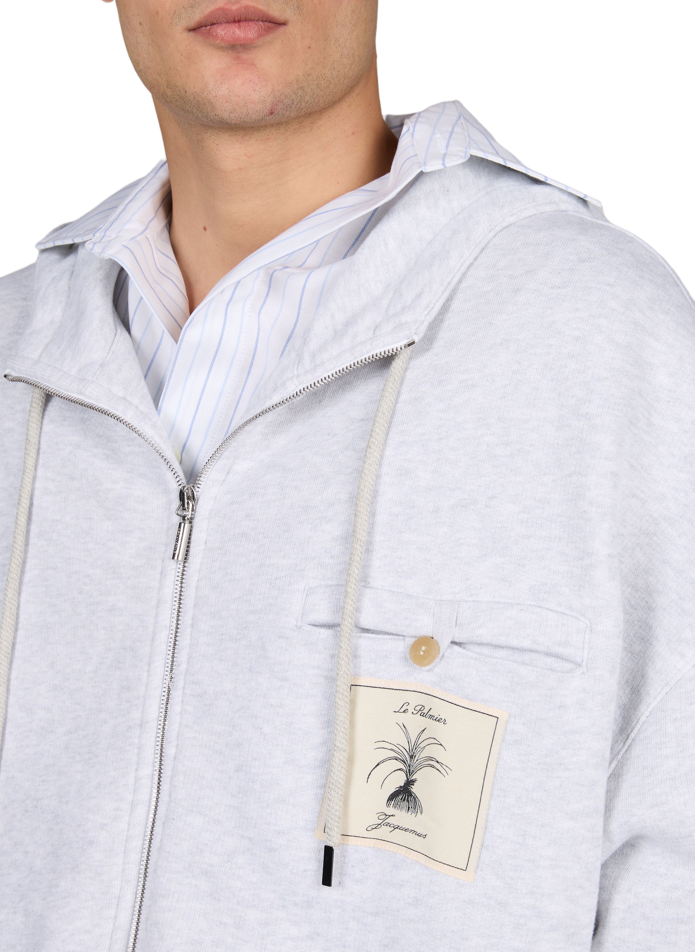 Ruime katoenen sweater met rits Torneo JACQUEMUS Grijs