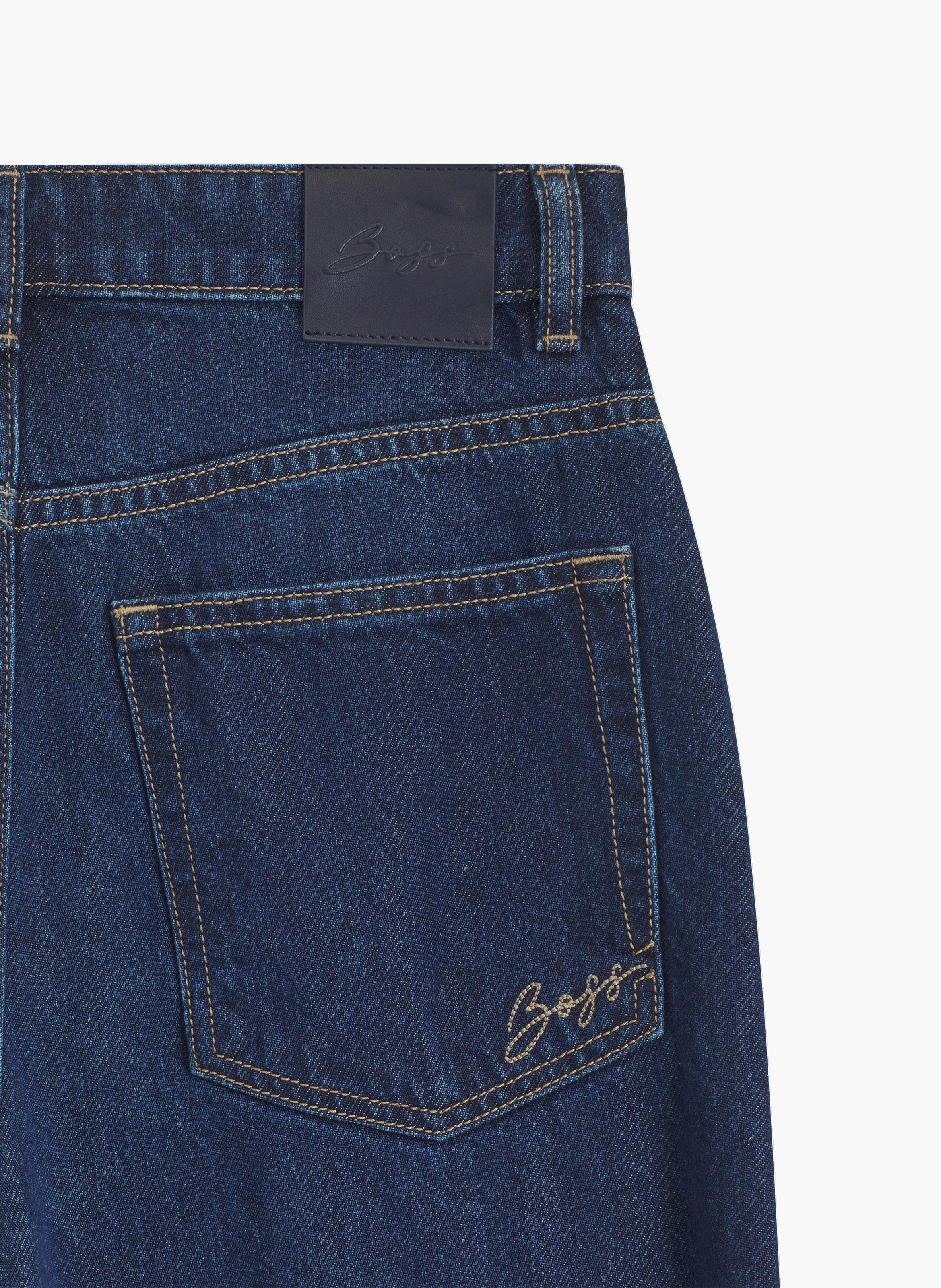 Jean droit en coton mélangé BOSS Bleu