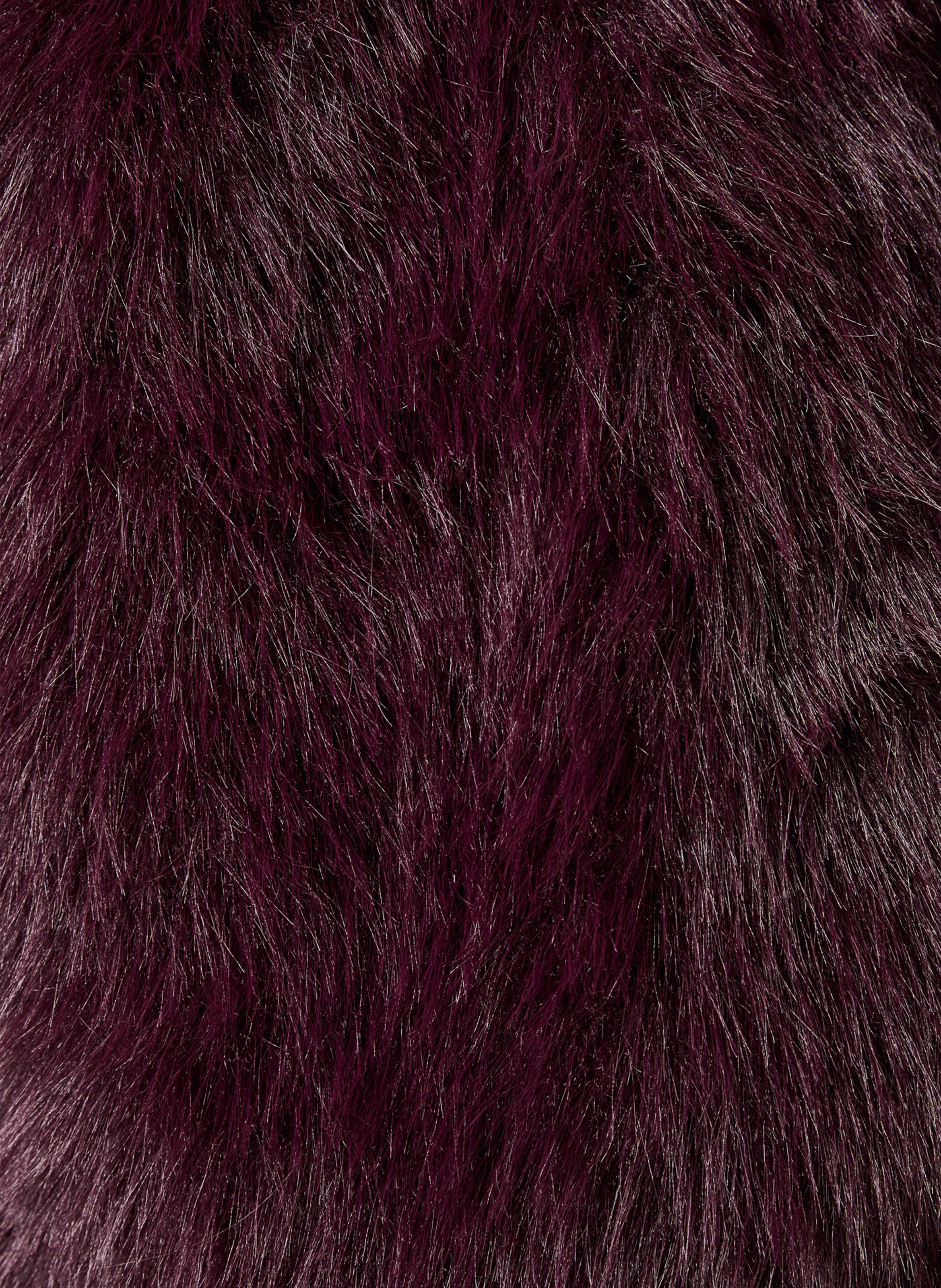 Veste droite sans manches effet fourrure LA FEE MARABOUTEE Violet