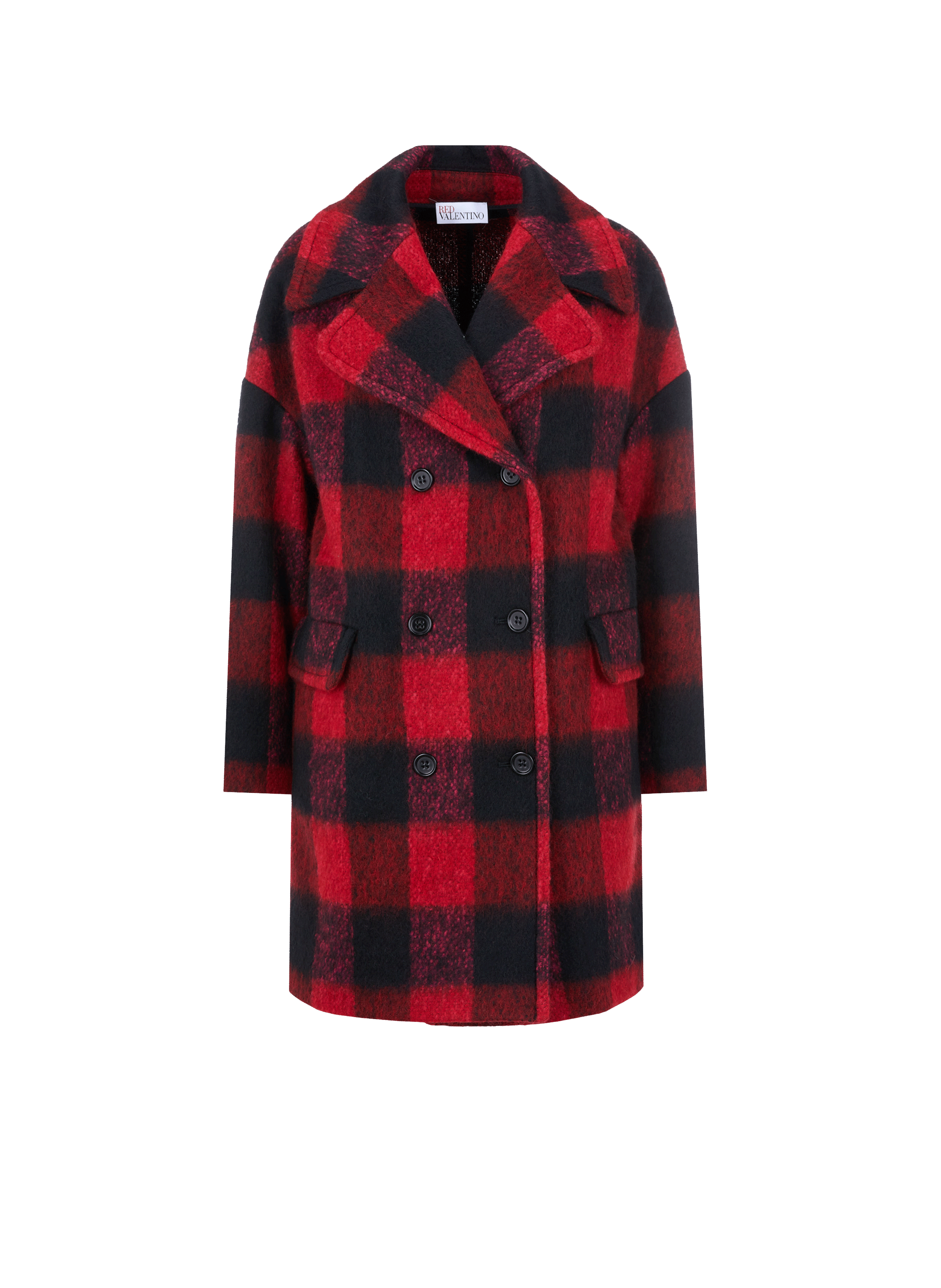 Manteau à carreaux en laine