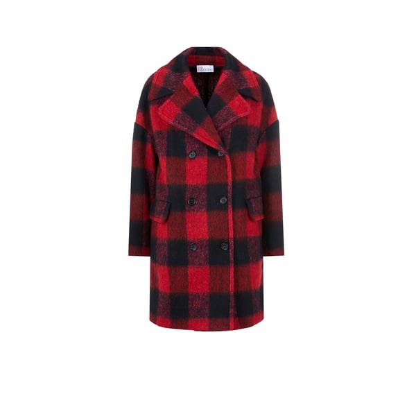 Manteau à carreaux en laine