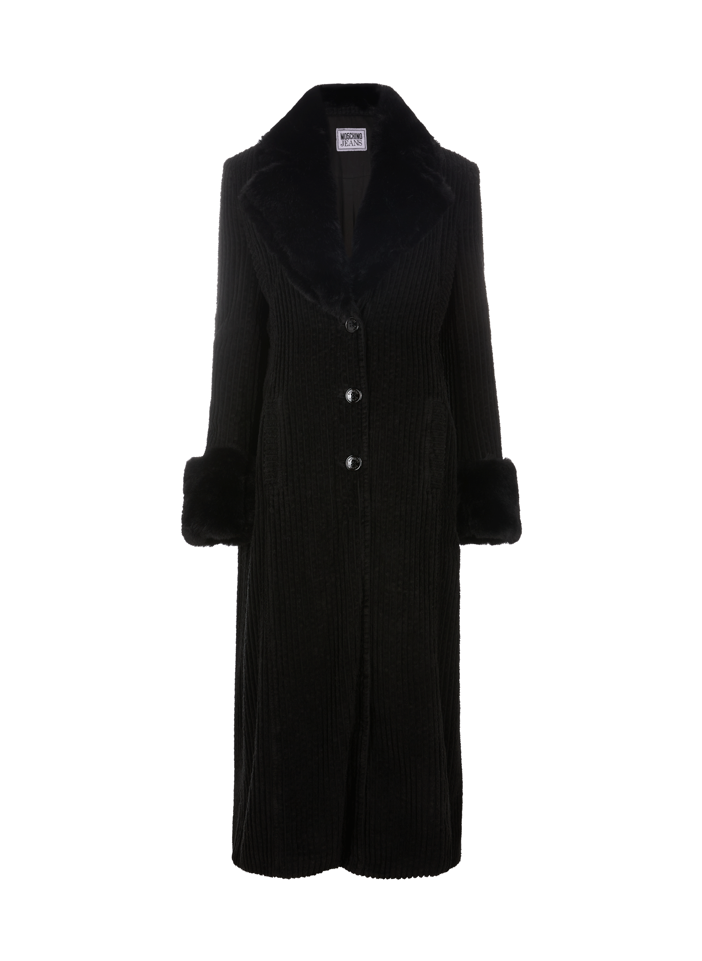 Manteau long avec fausse fourrure