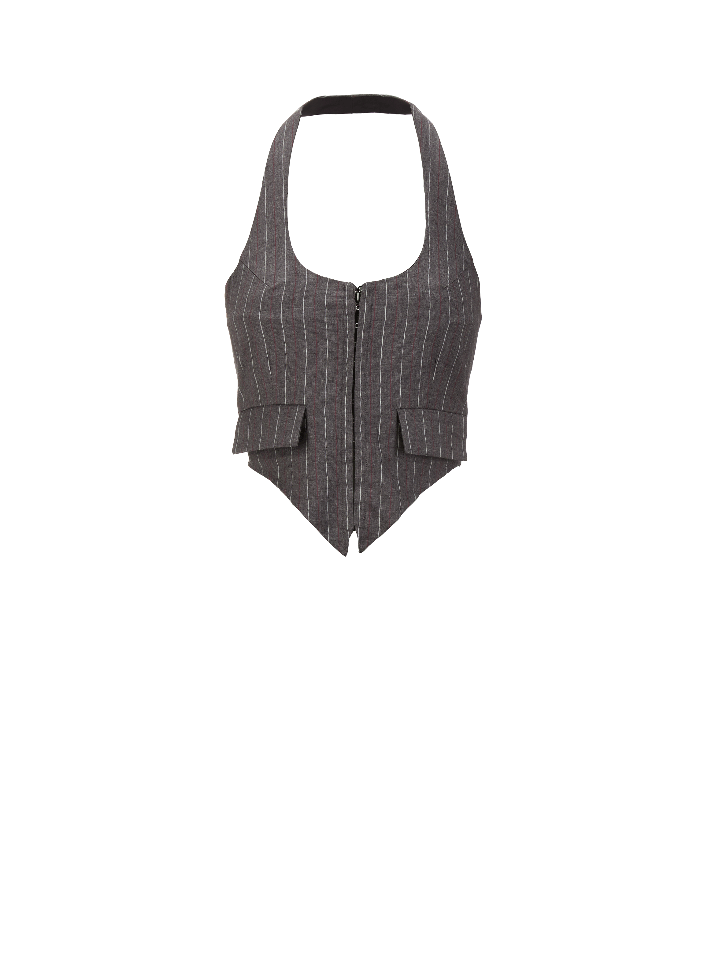 Top corset à rayures MIAOU Gris