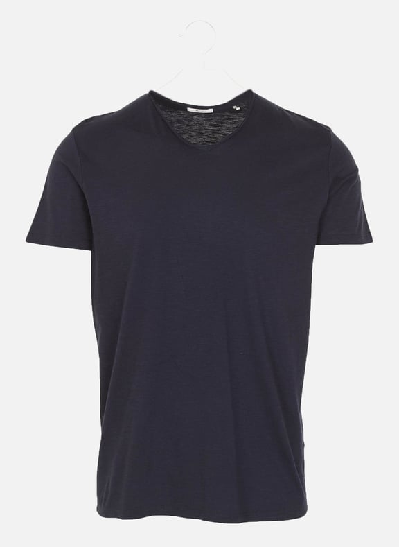 Tee-shirt col v en coton Bleu by IKKS IKKS Tee-shirt col v en coton Bleu