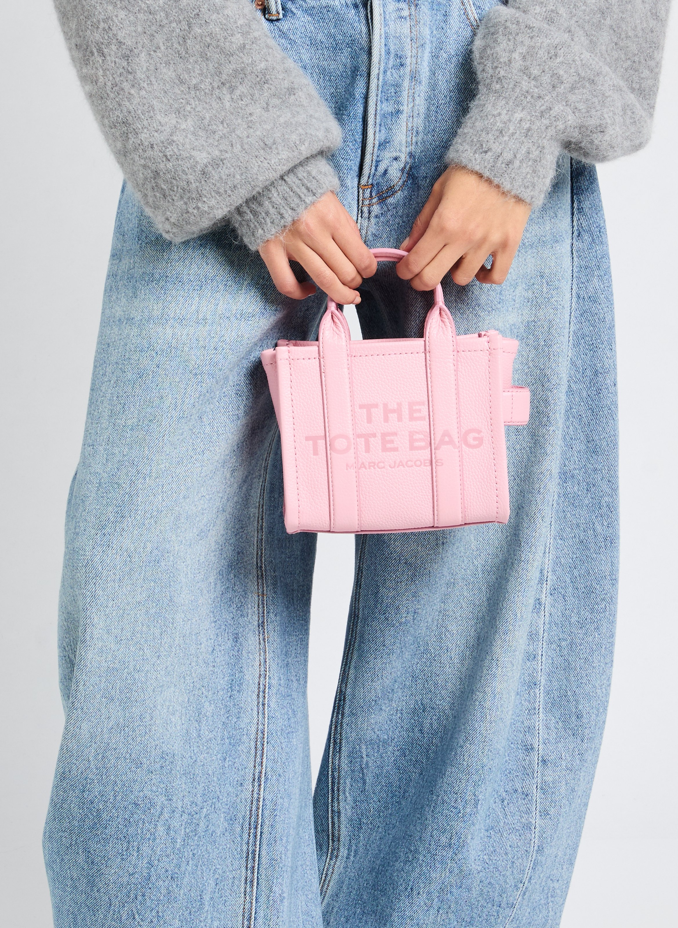 Sac cabas The Leather Micro Tote Bag MARC JACOBS Rose