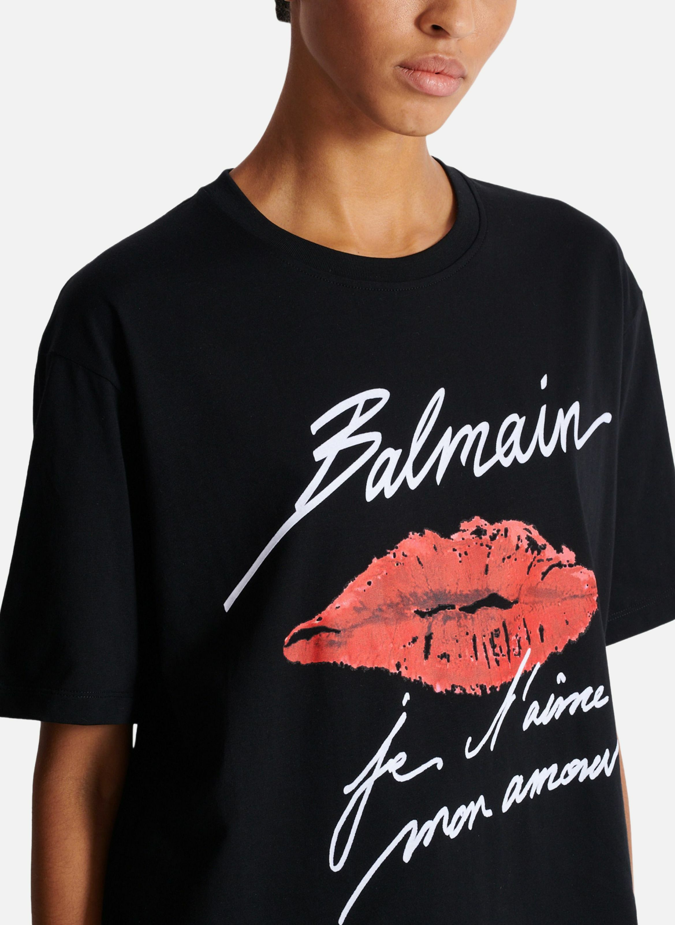 T-shirt à manches courtes imprimé kiss Noir