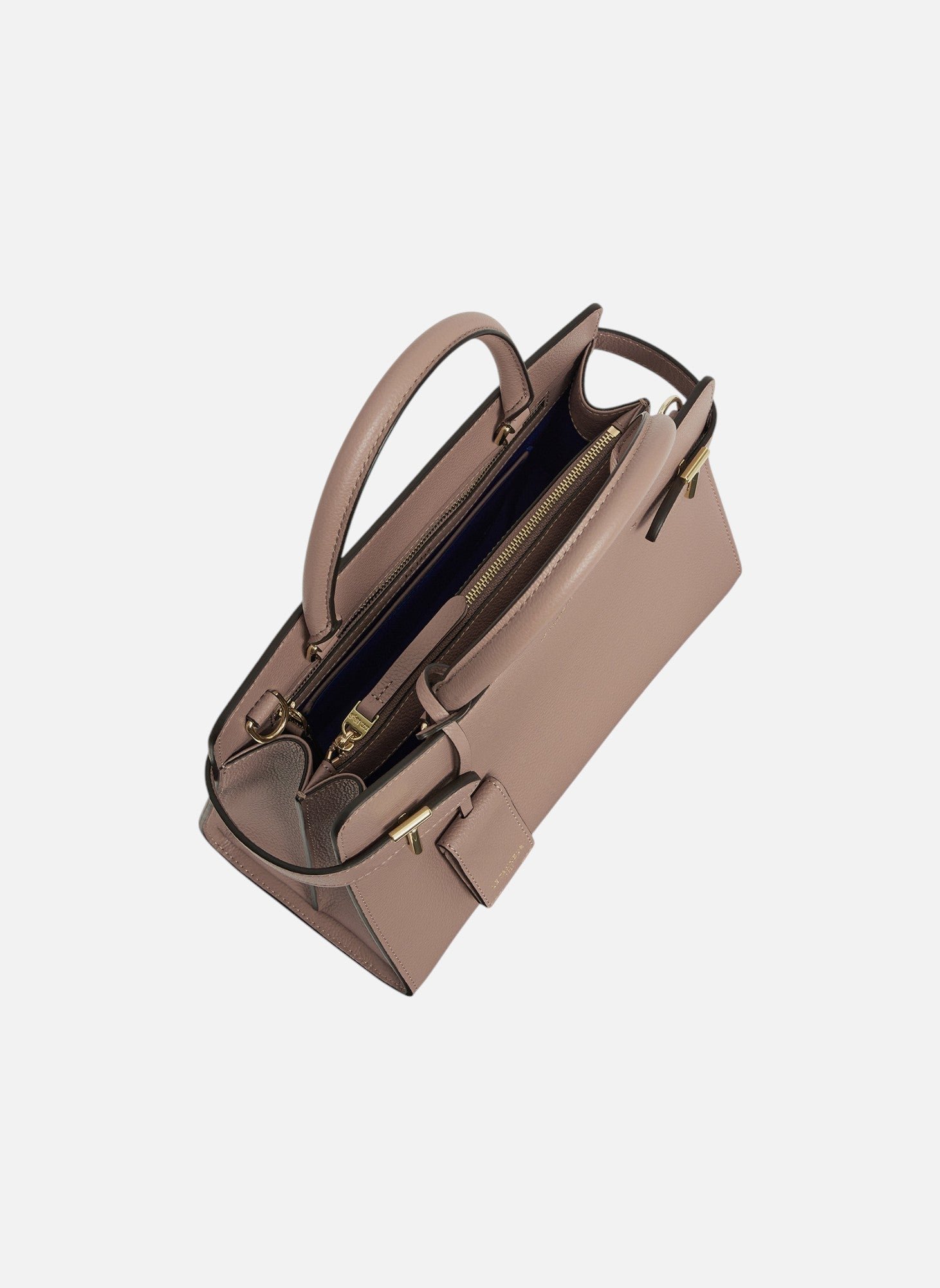 Sac à main moyen modèle emilie en cuir grainé LE TANNEUR Gris