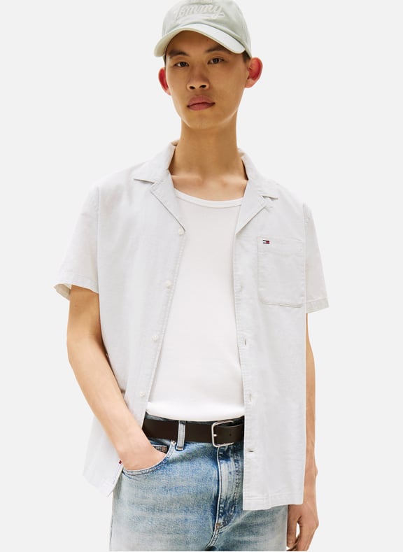 Chemise en coton et lin Kaki by TOMMY HILFIGER TOMMY HILFIGER Chemise en coton et lin Kaki