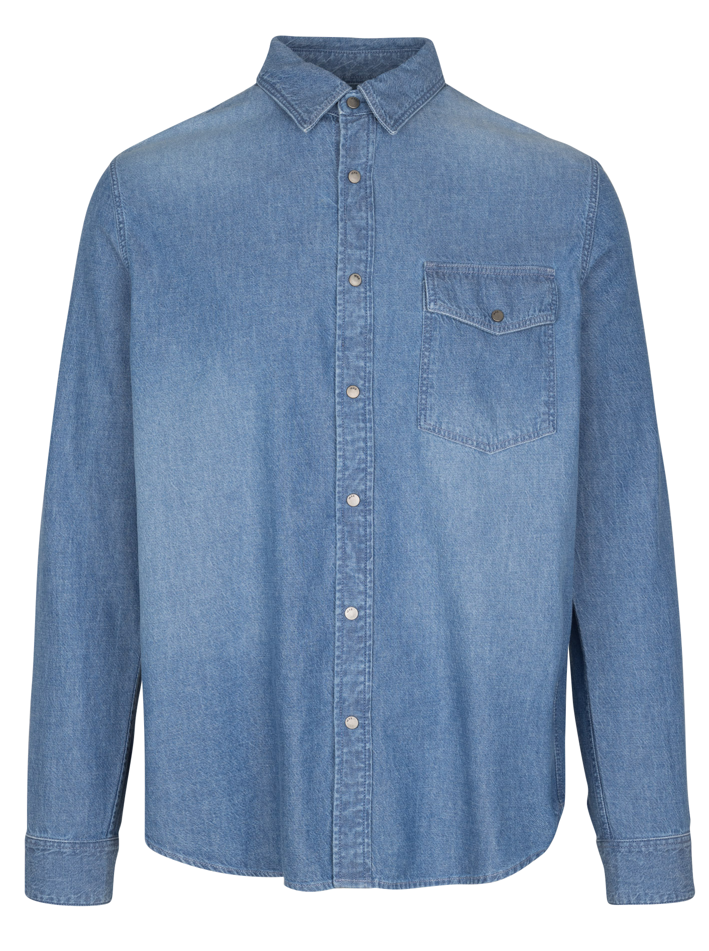 Chemise en jean droite boutonnée IKKS Bleu