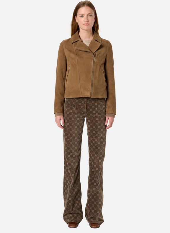 Veste en cuir velours - nelly Marron by GERARD DAREL GERARD DAREL Veste en cuir velours - nelly Marron