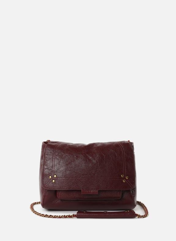 Sac besace en cuir Lulu M en cuir Rouge by JÉRÔME DREYFUSS JÉRÔME DREYFUSS Sac besace en cuir Lulu M en cuir Rouge