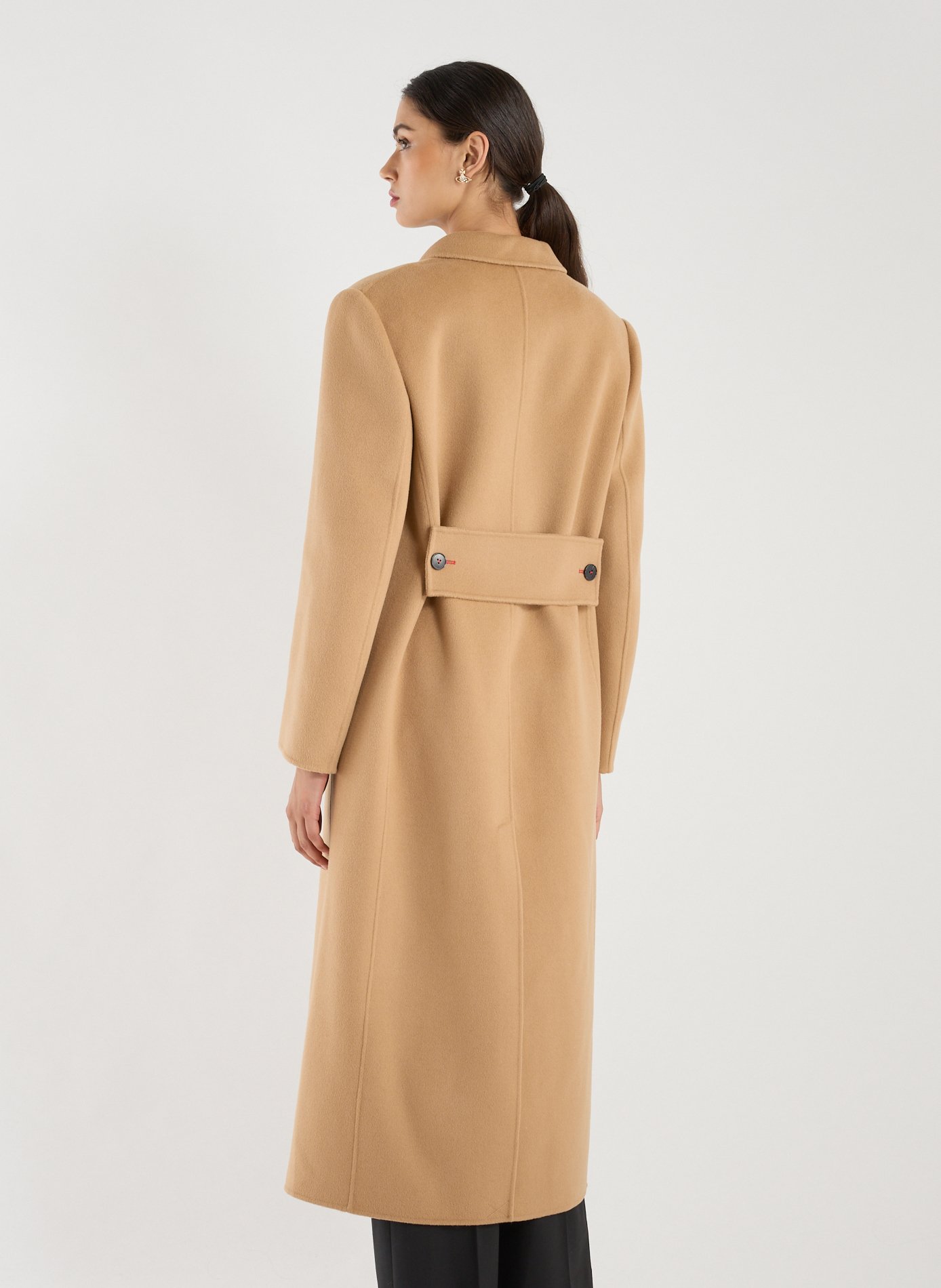 Long wool and cashmere coat VICTORIA BECKHAM Brown
