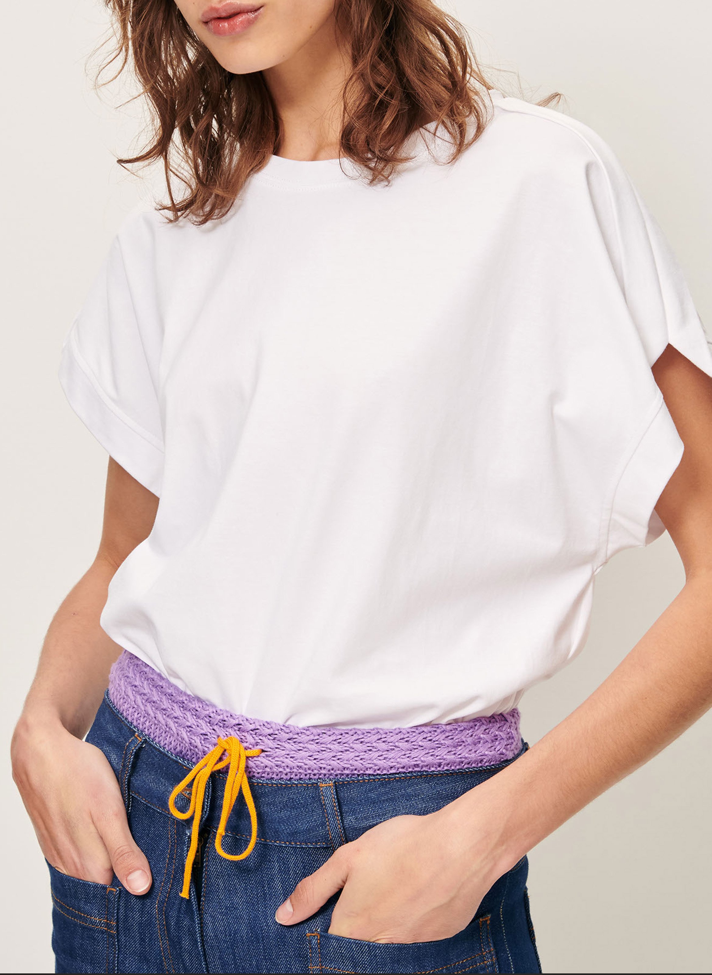 Tee-shirt court ample uni en coton tadao SESSUN Blanc