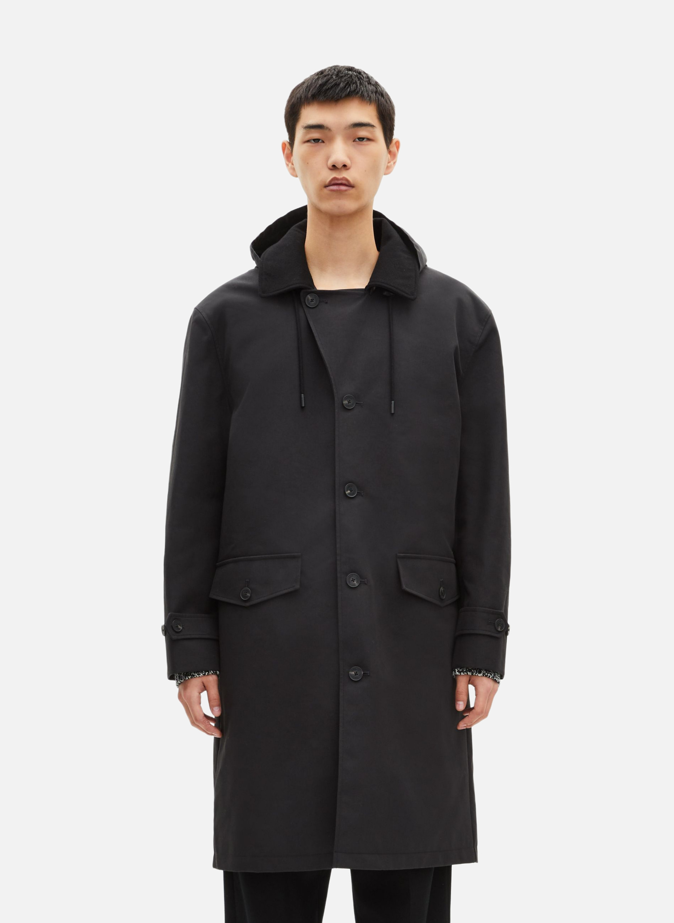 THE KOOPLES Parka type trench à capuche Noir