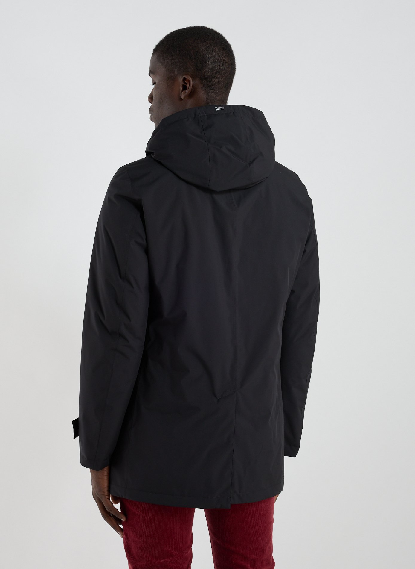 Hooded plain parka HERNO Grey