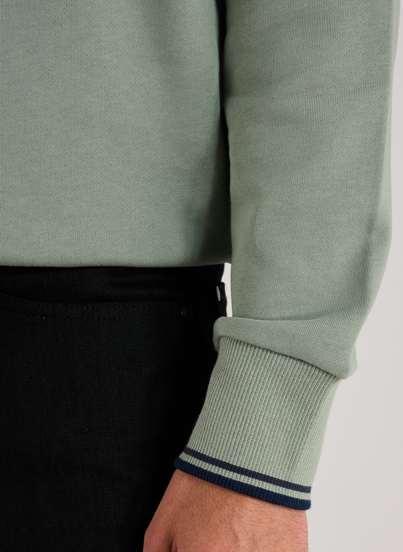 Sweatshirt col montant en coton FRED PERRY Bleu