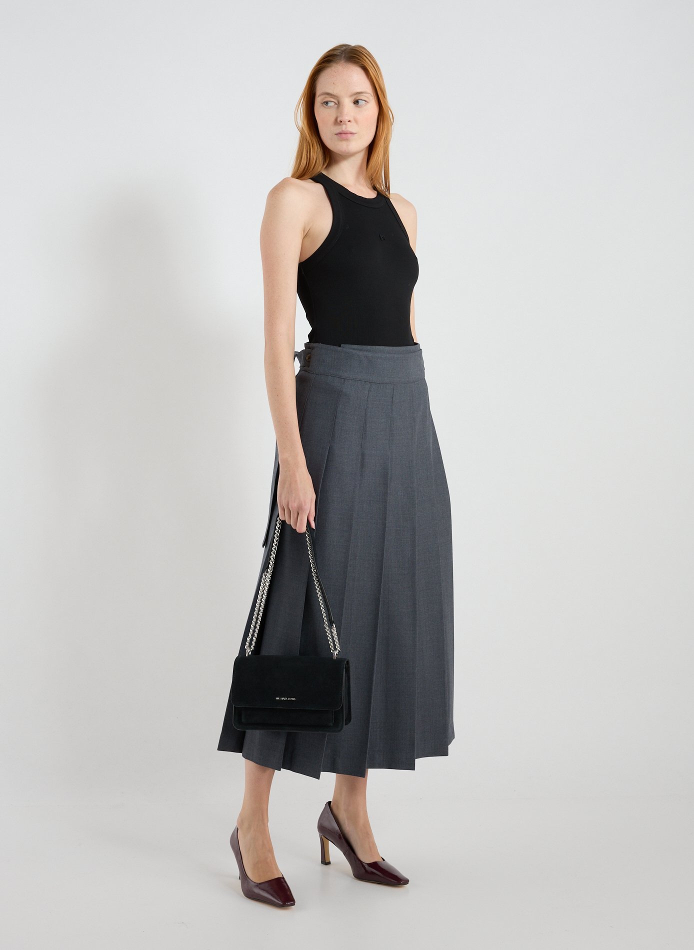 Petit sac bandoulière seau en cuir KARL LAGERFELD Noir