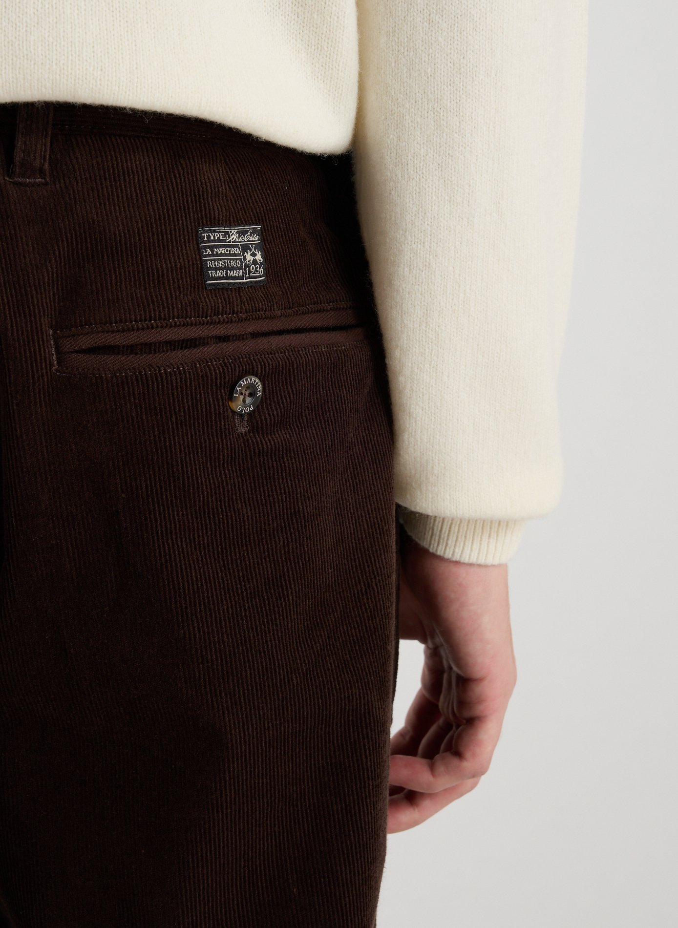 Straight corduroy pants in a cotton blend LA MARTINA Brown