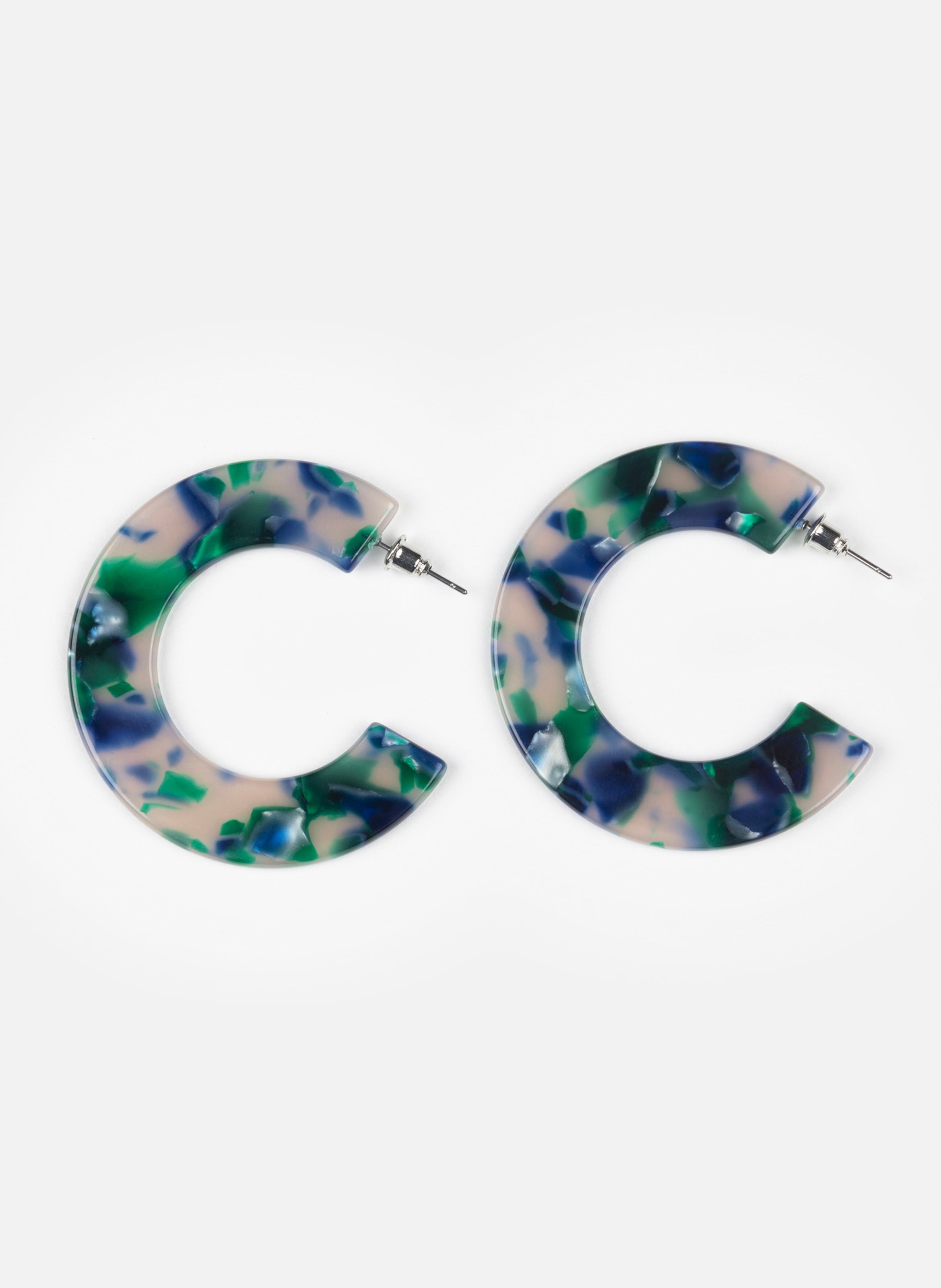 Boucles d'oreilles ginza en acétate de cellulose KURAGE GINZA Vert