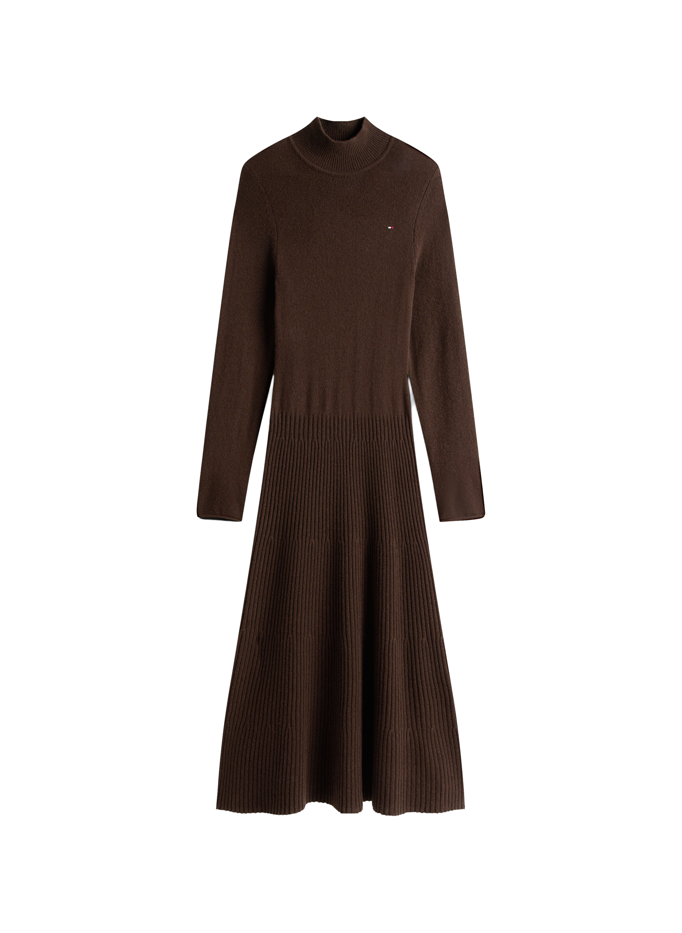 Midi wool dress with high neck TOMMY HILFIGER Multicolour