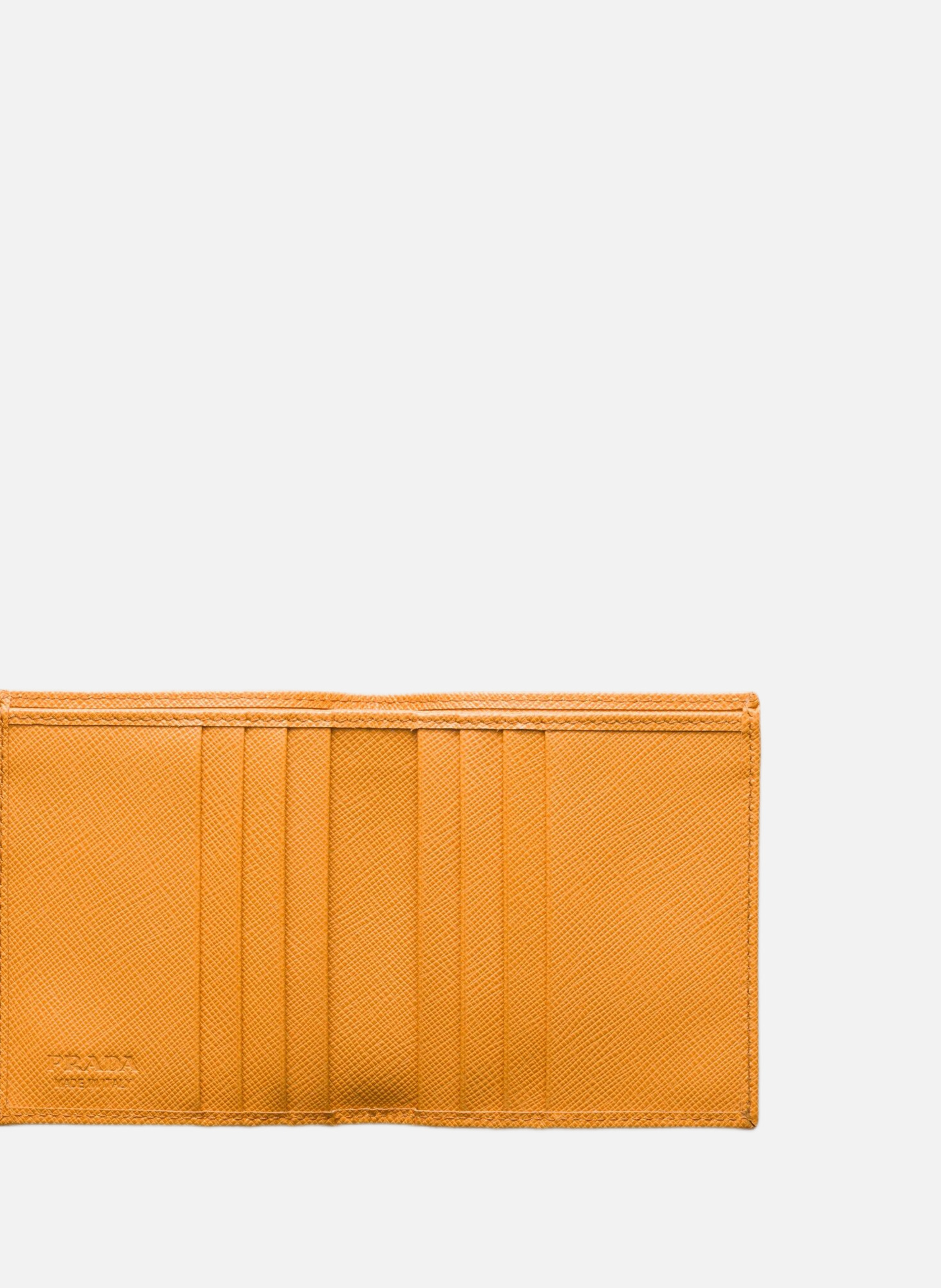 Portefeuille en cuir saffiano PRADA Orange
