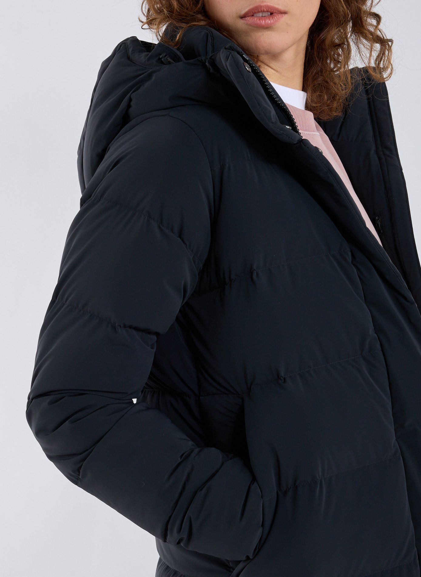 Long padded down jacket COLUMBIA Black