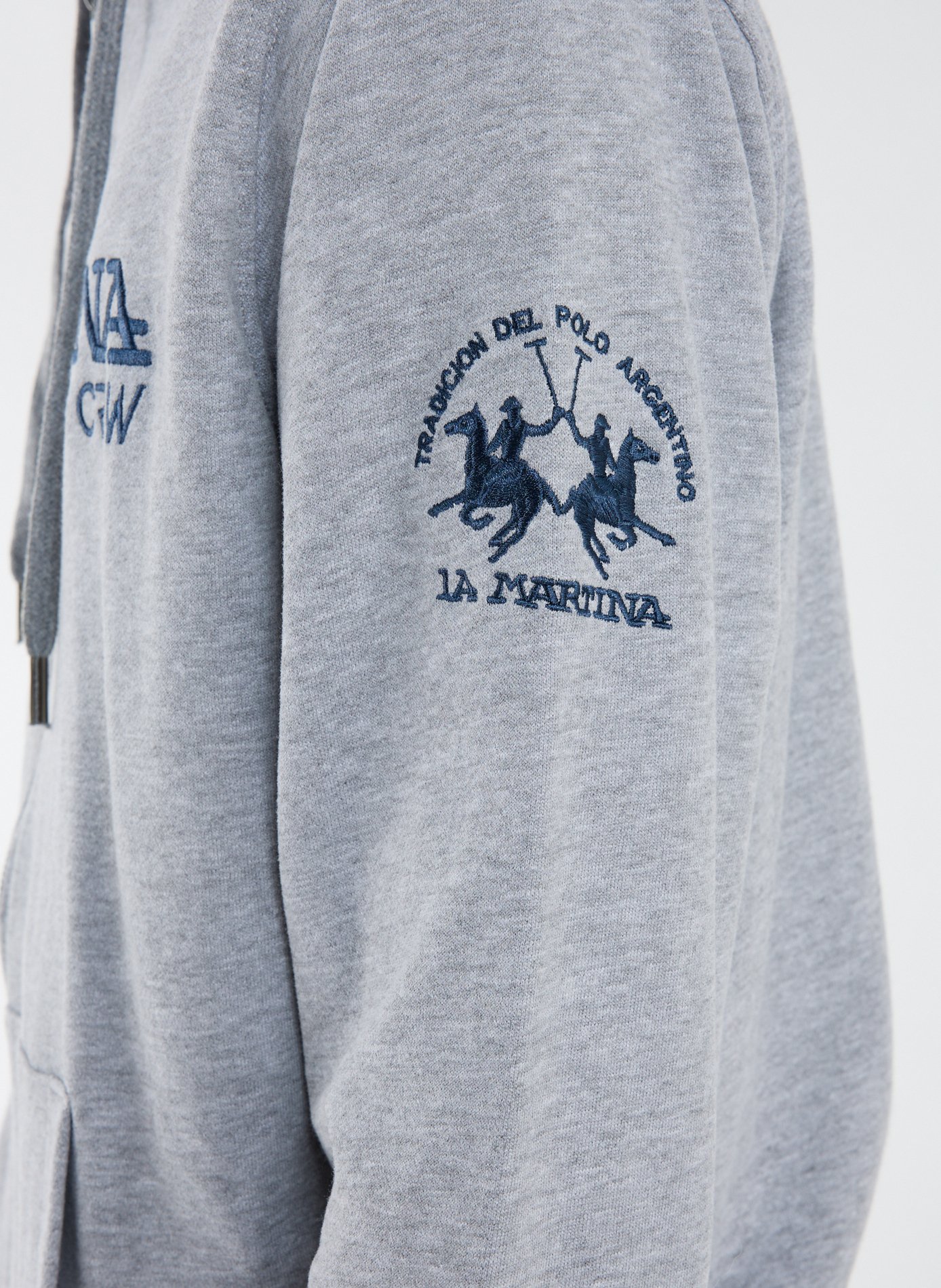 Hoodie à glissère en coton LA MARTINA Gris