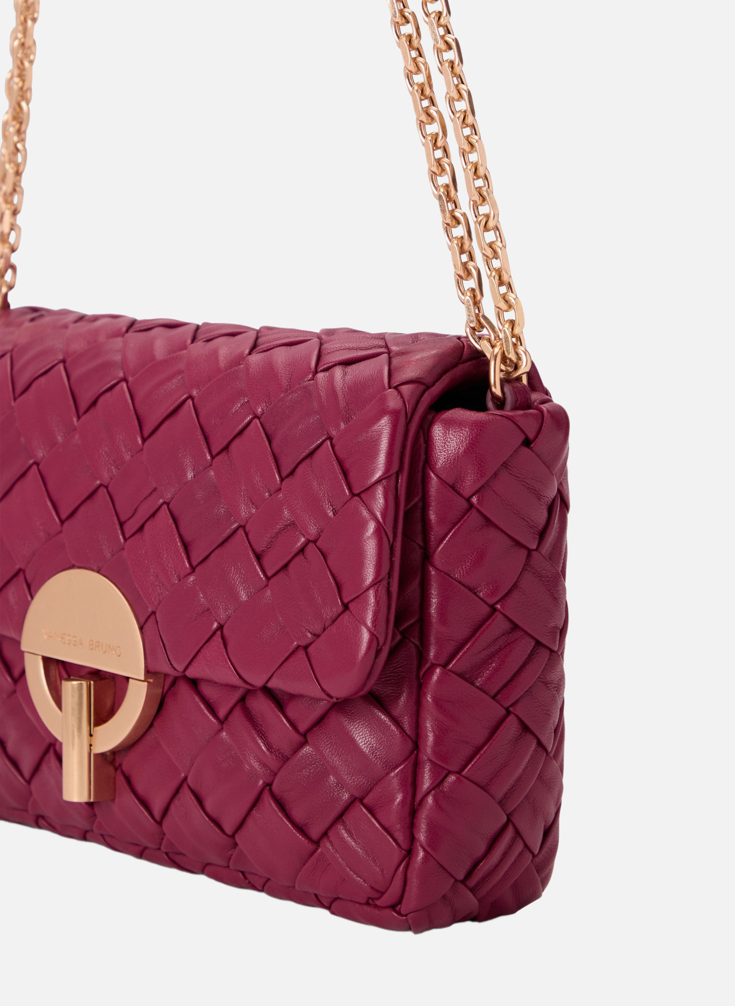 Moyen sac moon tressé VANESSA BRUNO Rose