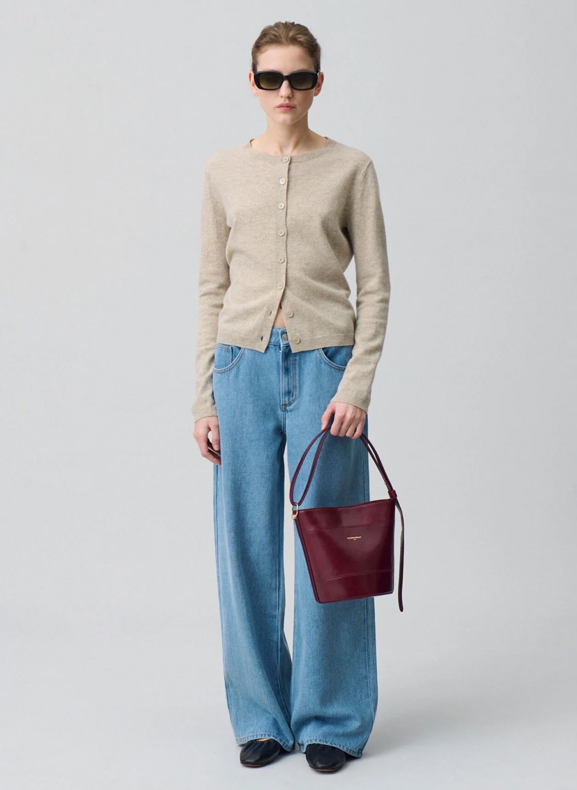 Sac seau en cuir CLAUDIE PIERLOT Rouge