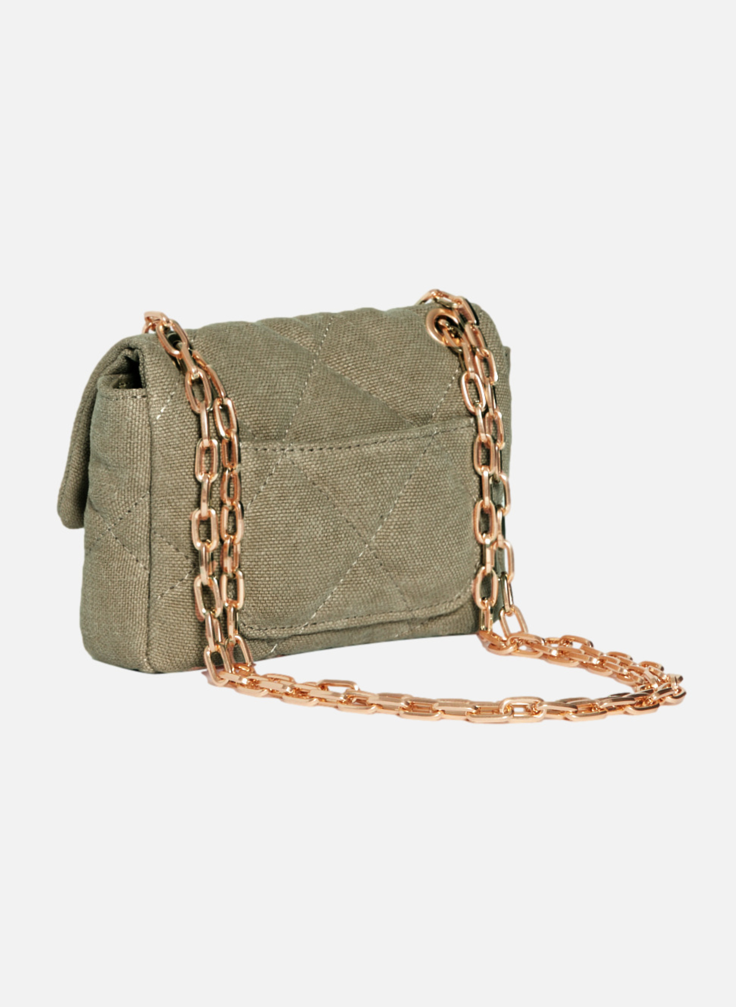 Petit sac moon en lin VANESSA BRUNO Vert