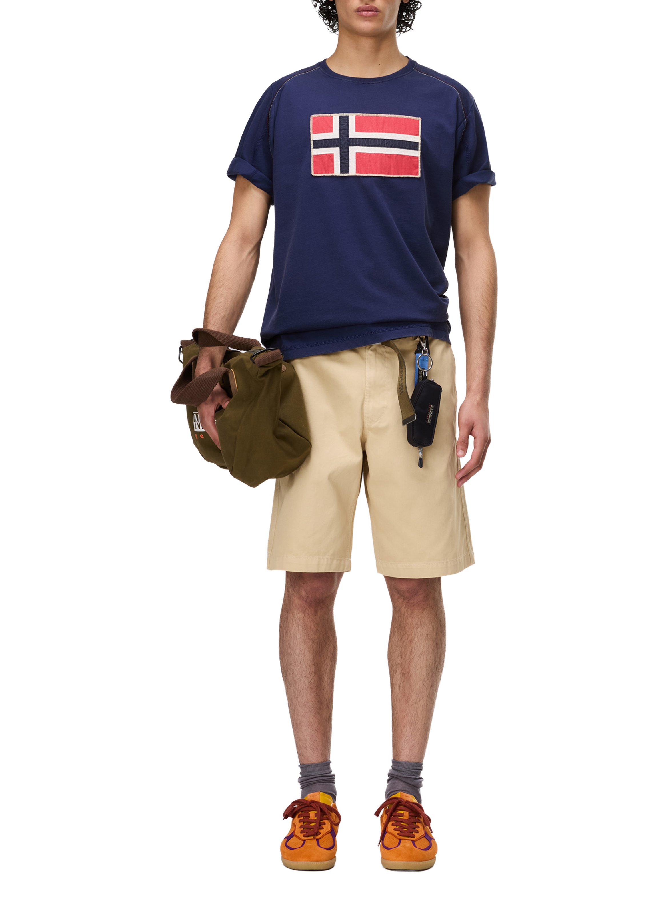 T-shirt droit imprimé Reflect en coton NAPAPIJRI Bleu