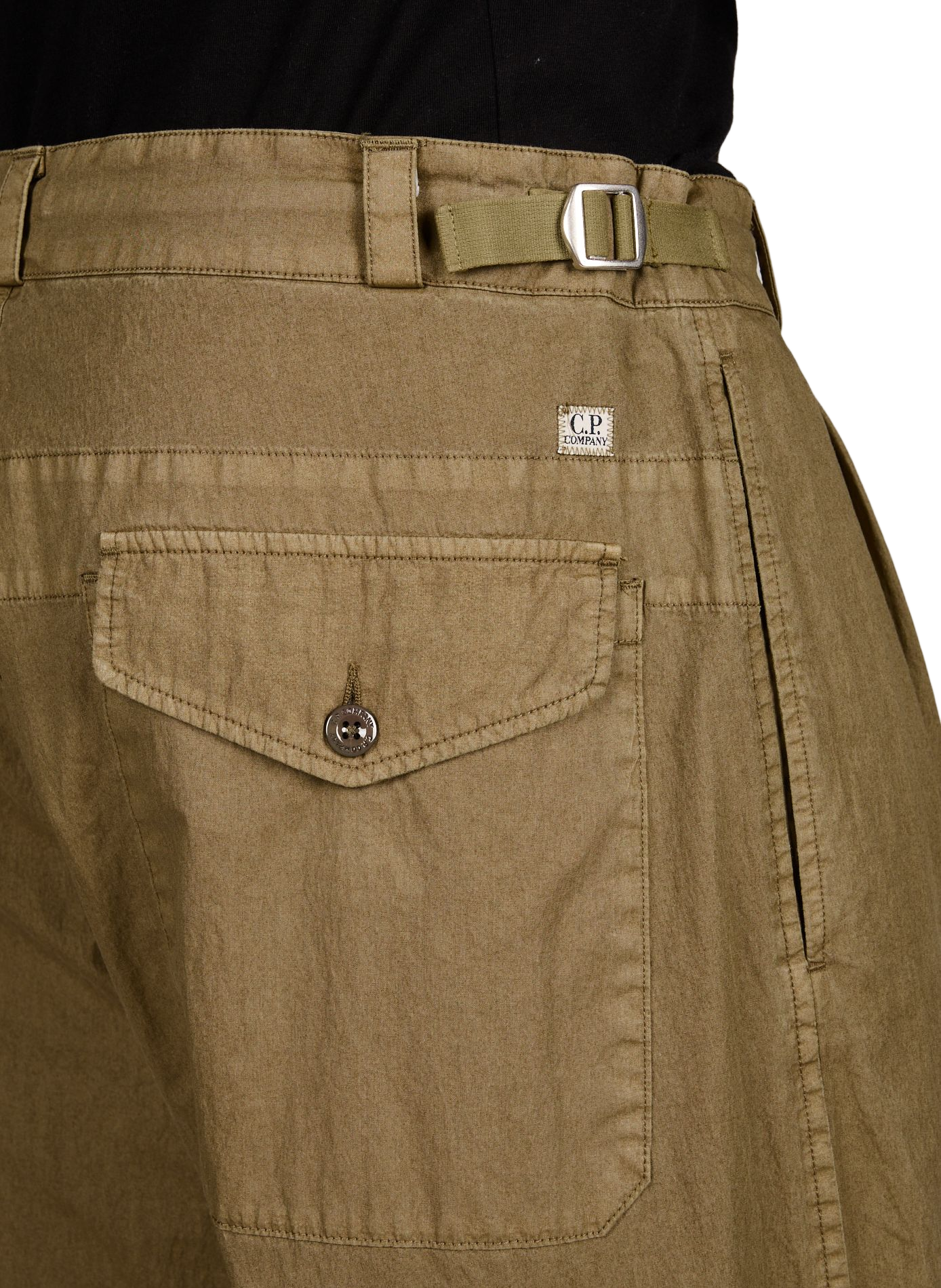 Crinkled cotton blend trousers CP COMPANY Green