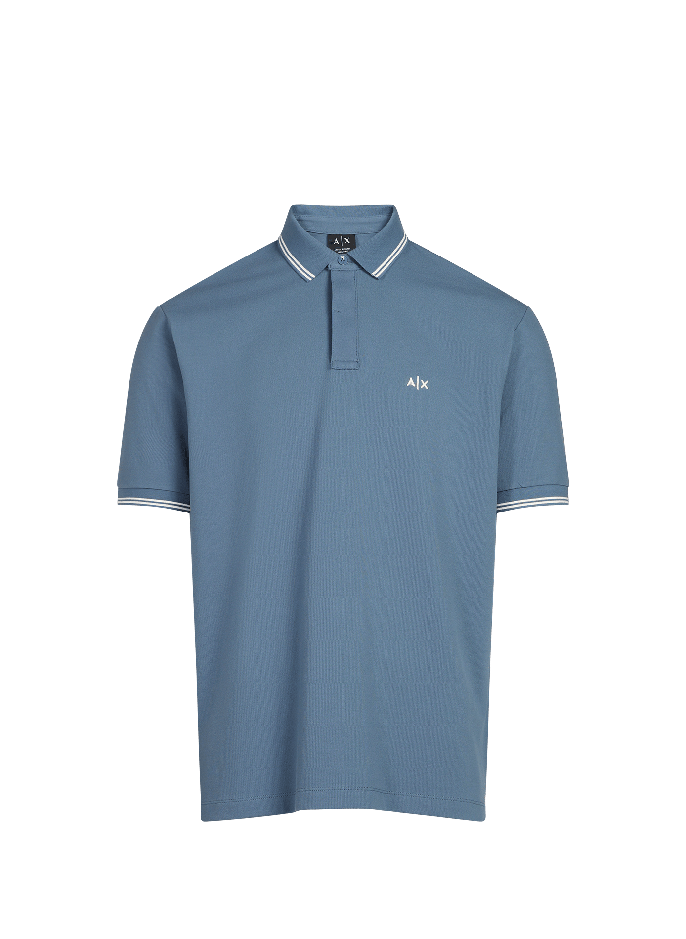 Polo met korte mouwen van gemengd katoen ARMANI EXCHANGE Blauw