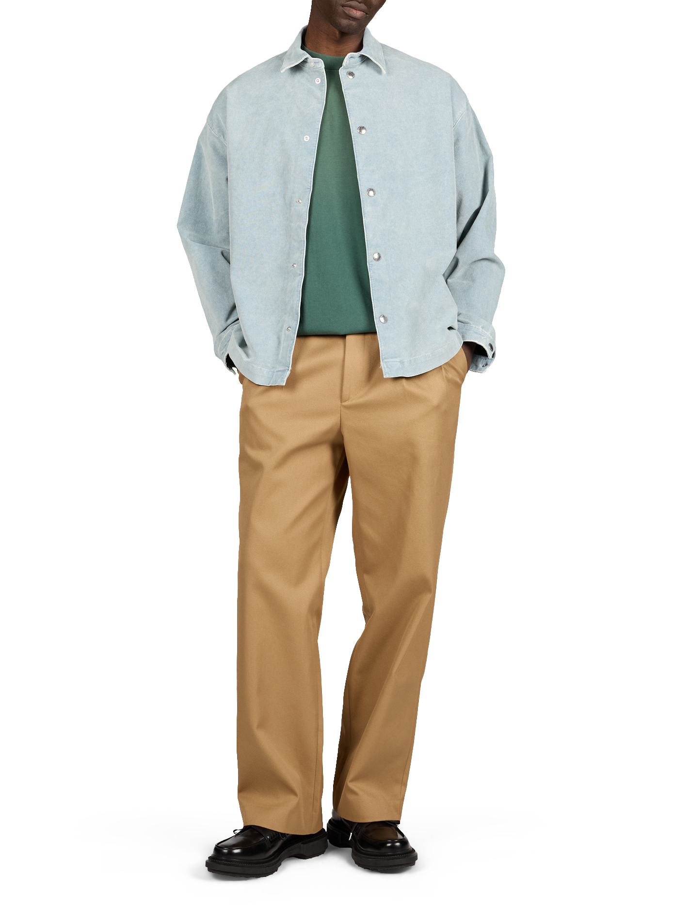 Chemise droite velours côtelé en coton mélangé 7 FOR ALL MANKIND Bleu