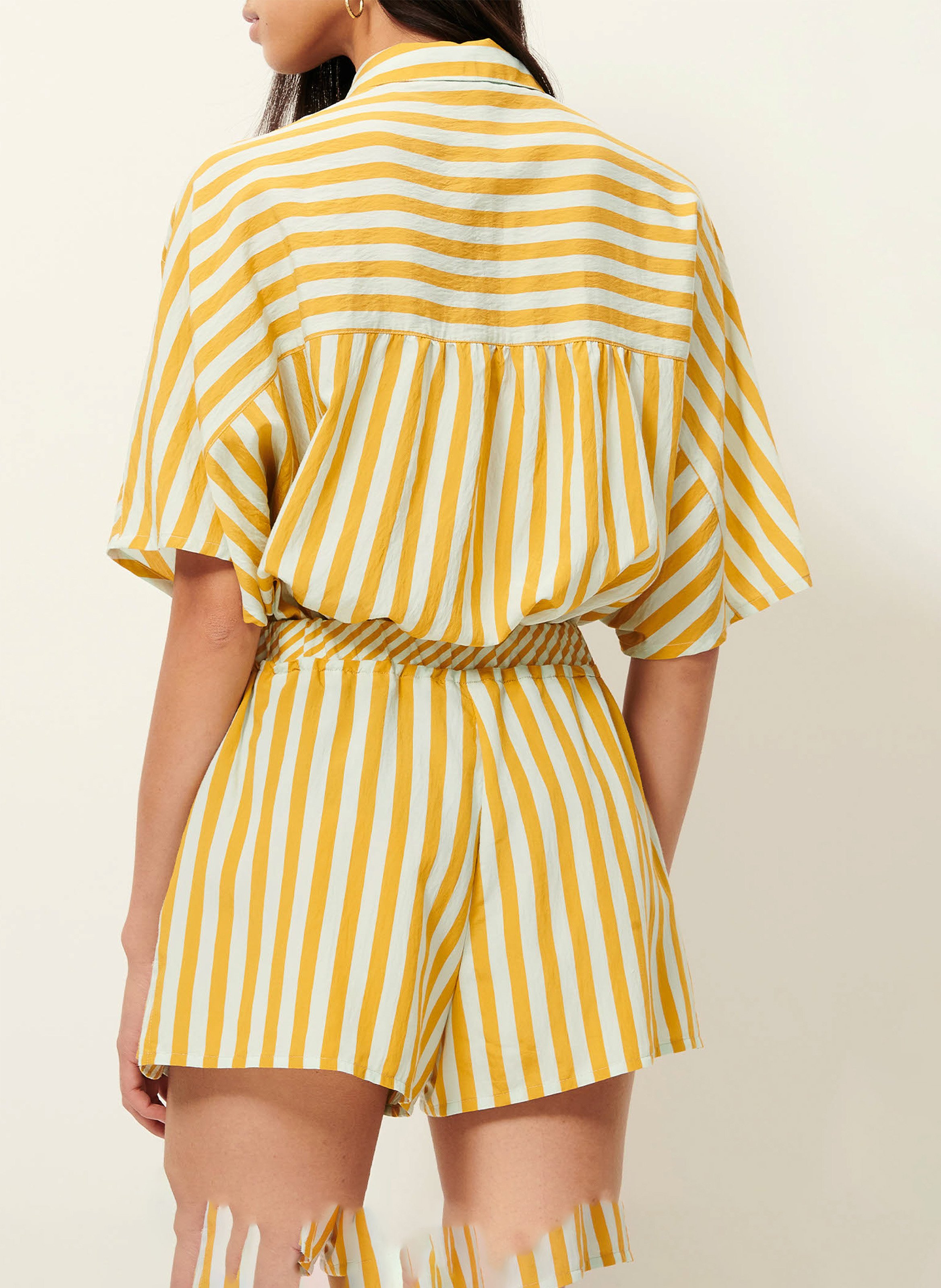 Top court ample à rayures lido SESSUN Jaune