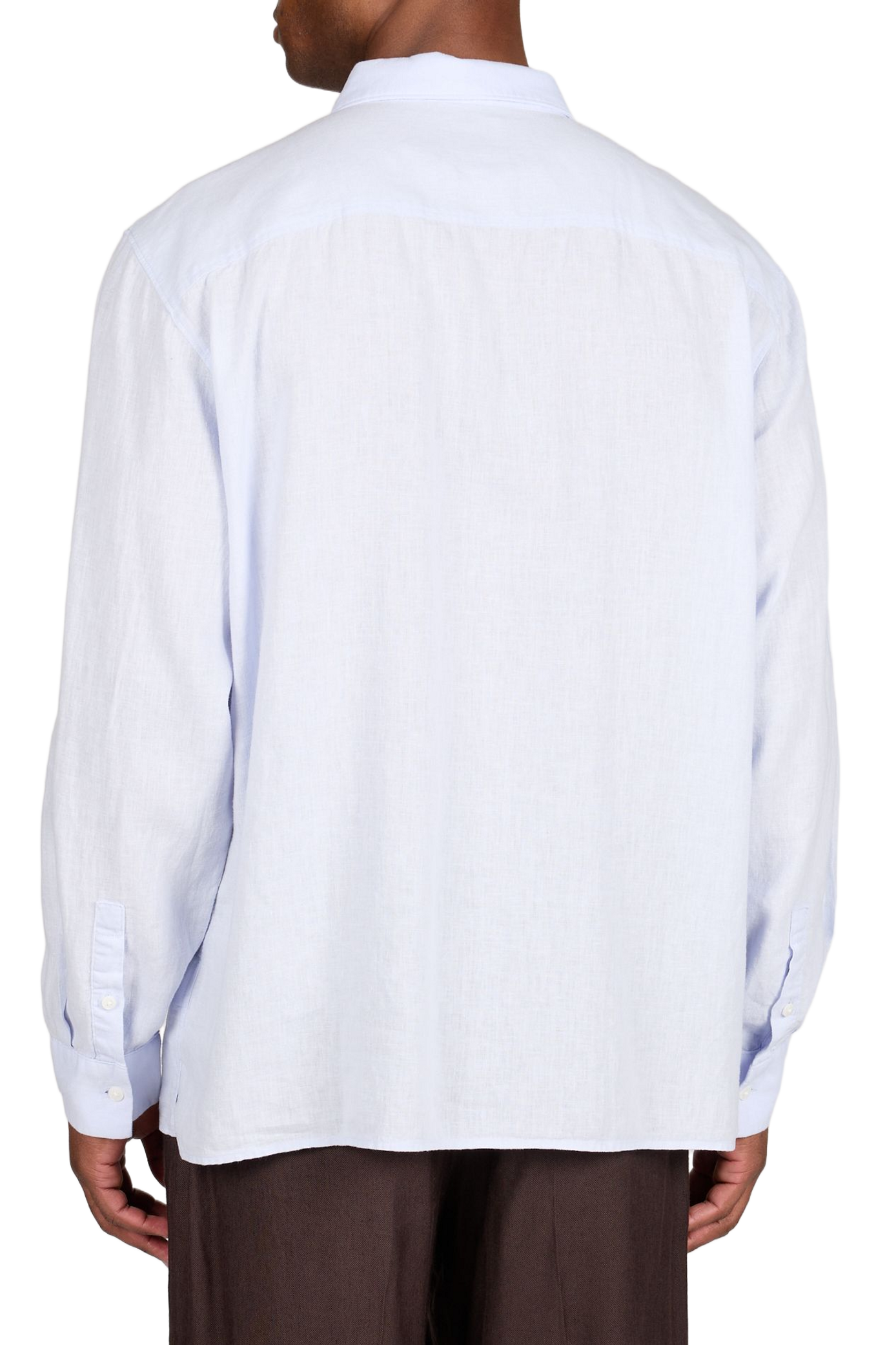 Straight shirt in mixed linen CALVIN KLEIN Blue