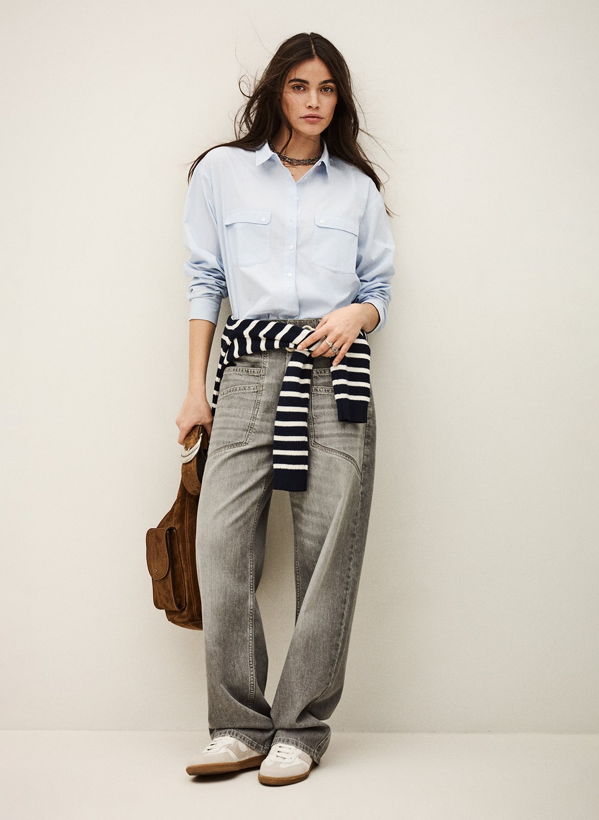 Jean large en coton yima BA&SH Noir