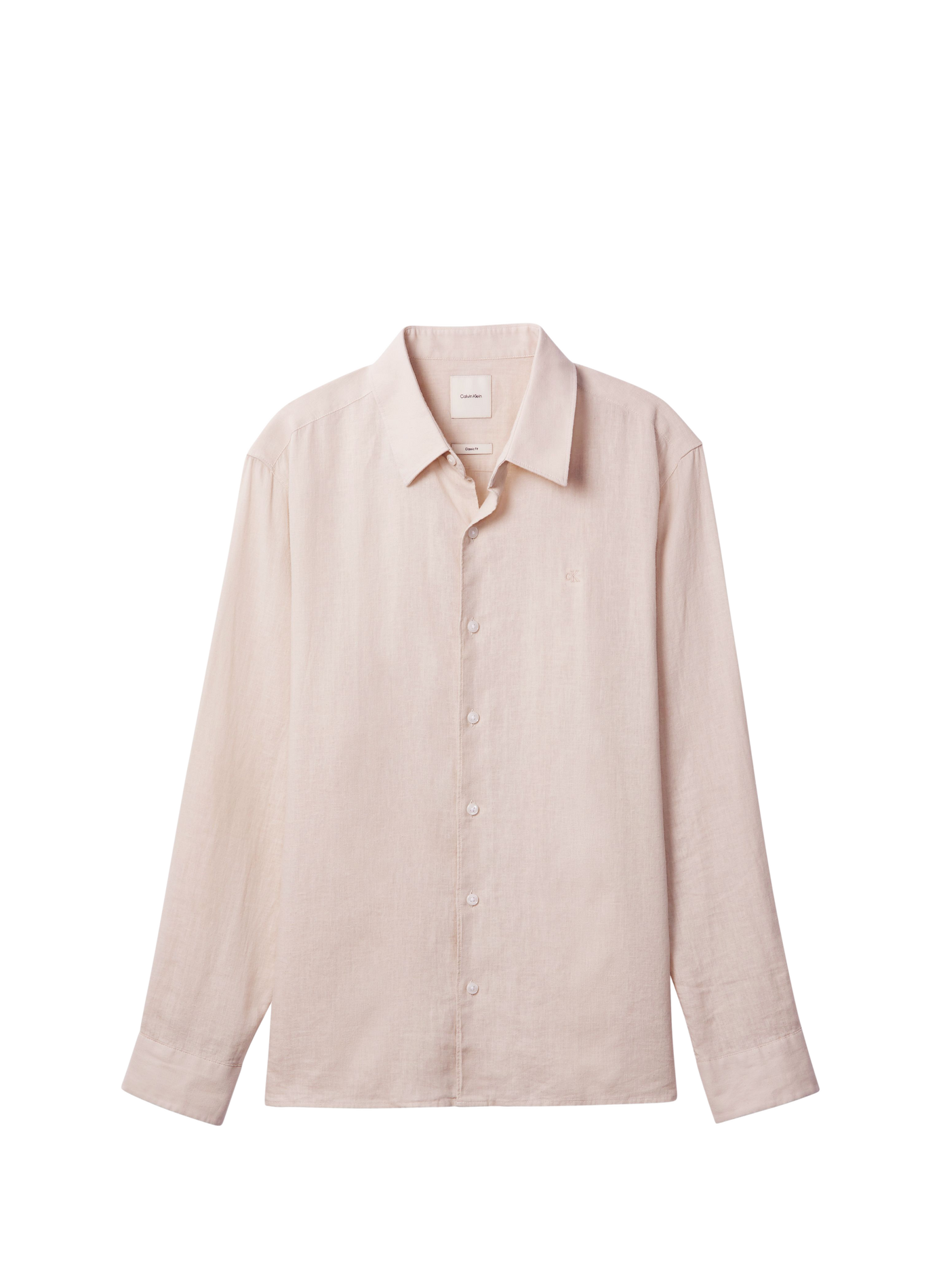 Straight shirt in mixed linen CALVIN KLEIN Beige