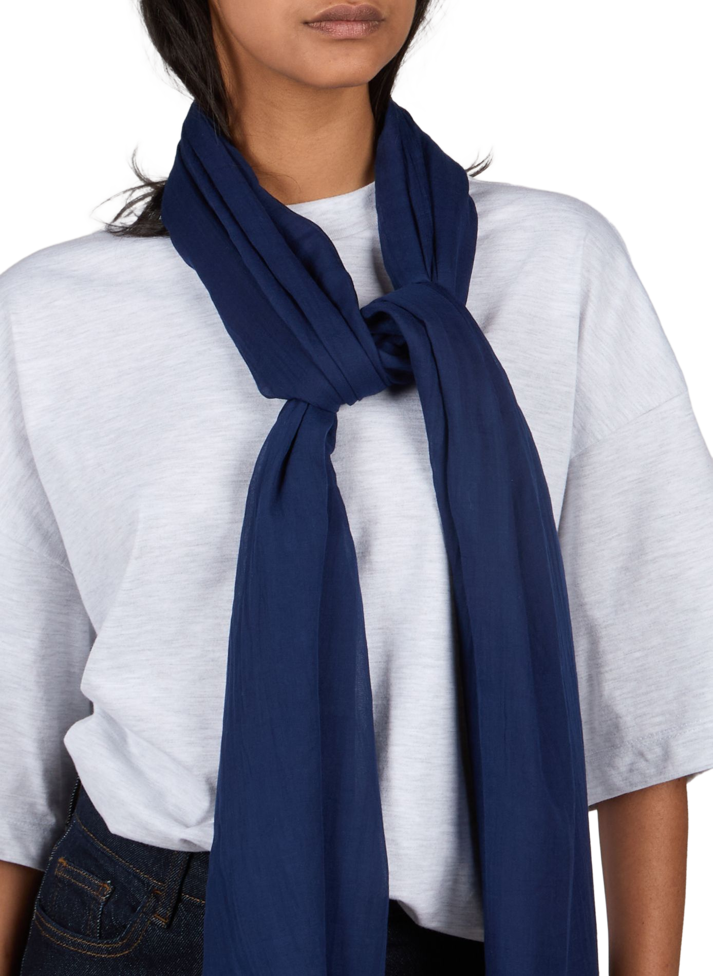 Solid stole with tapered edges AU PRINTEMPS PARIS Blue