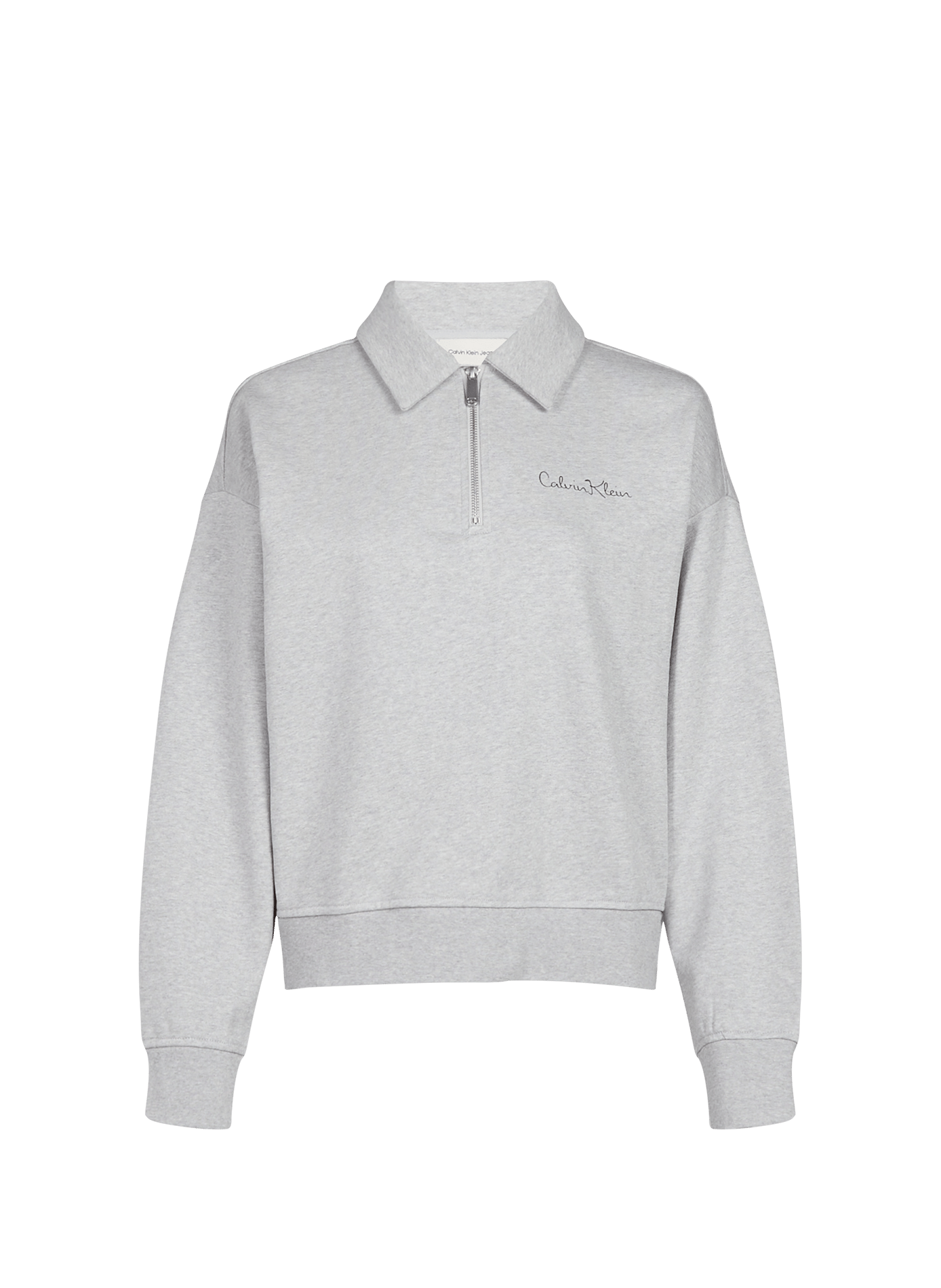 Trui met ritssluiting en gemengd katoen CALVIN KLEIN Grijs
