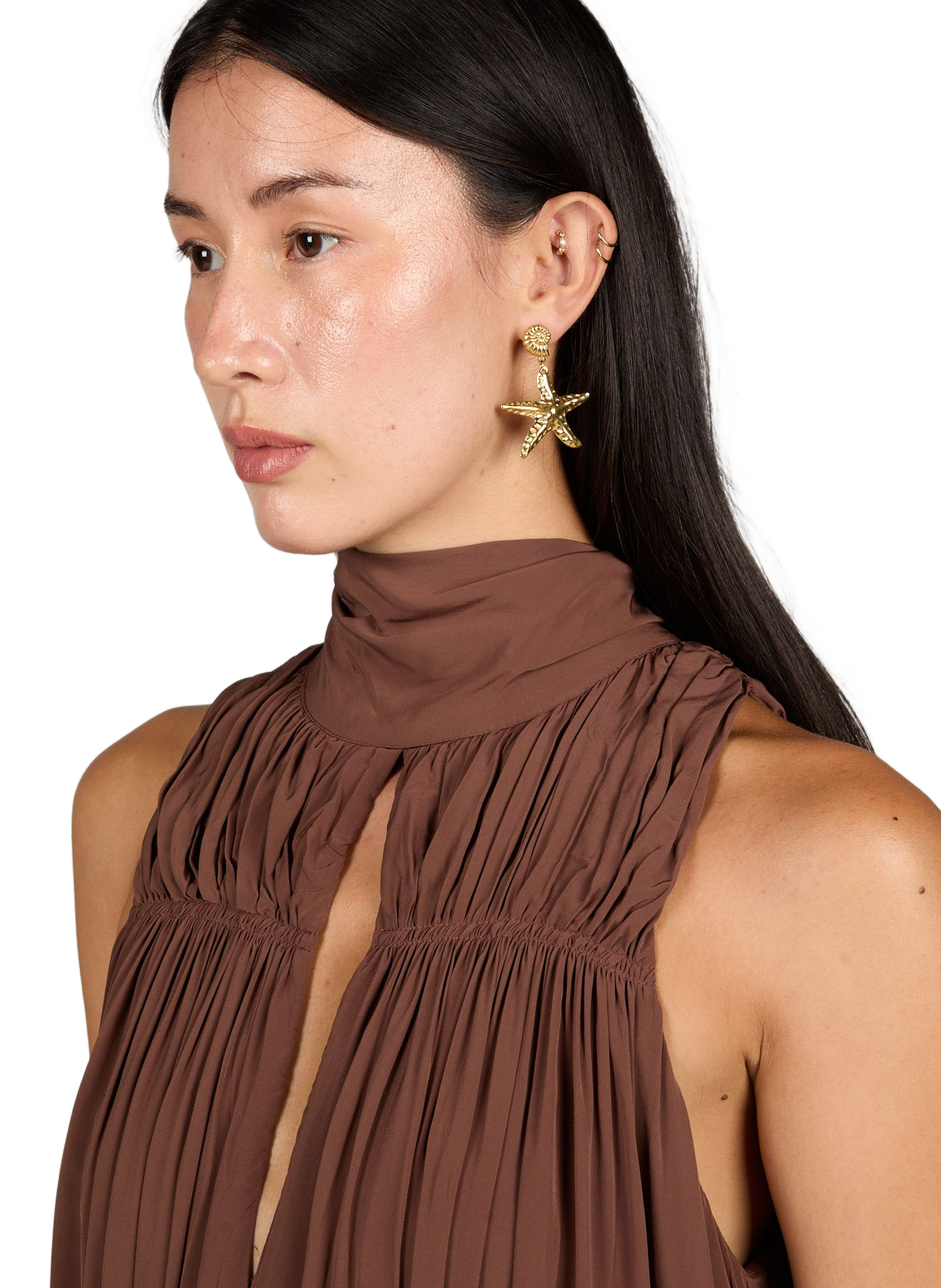 Seashell and starfish dangle earrings | Golden AU PRINTEMPS PARIS Women